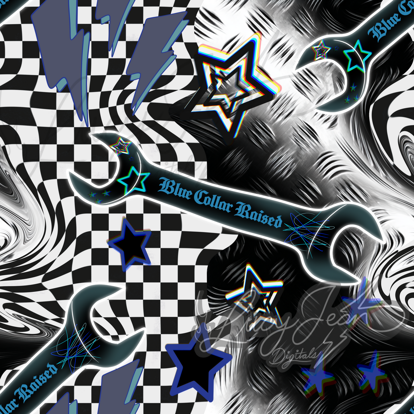 Blue Collar Raised Wrenches Seamless File- 2026