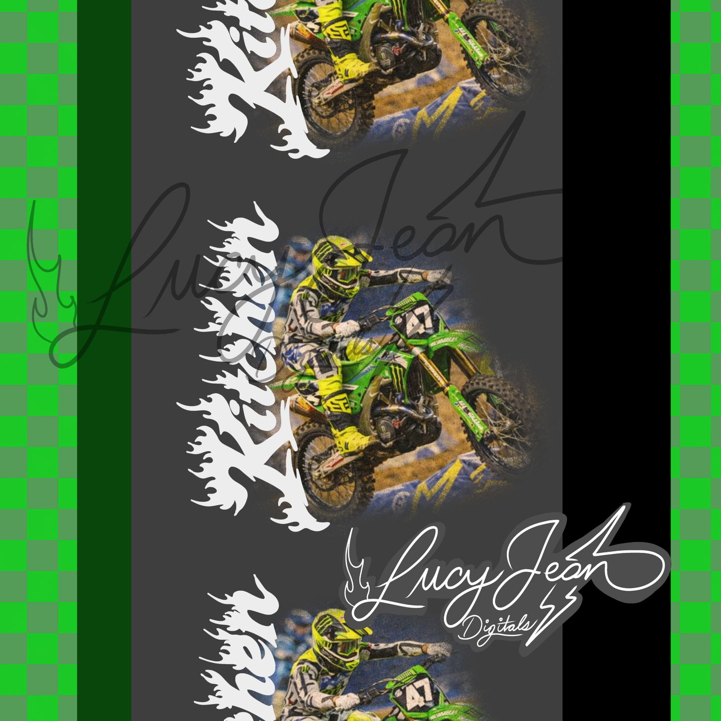 #47 dirt bike rider Seamless file- 2026