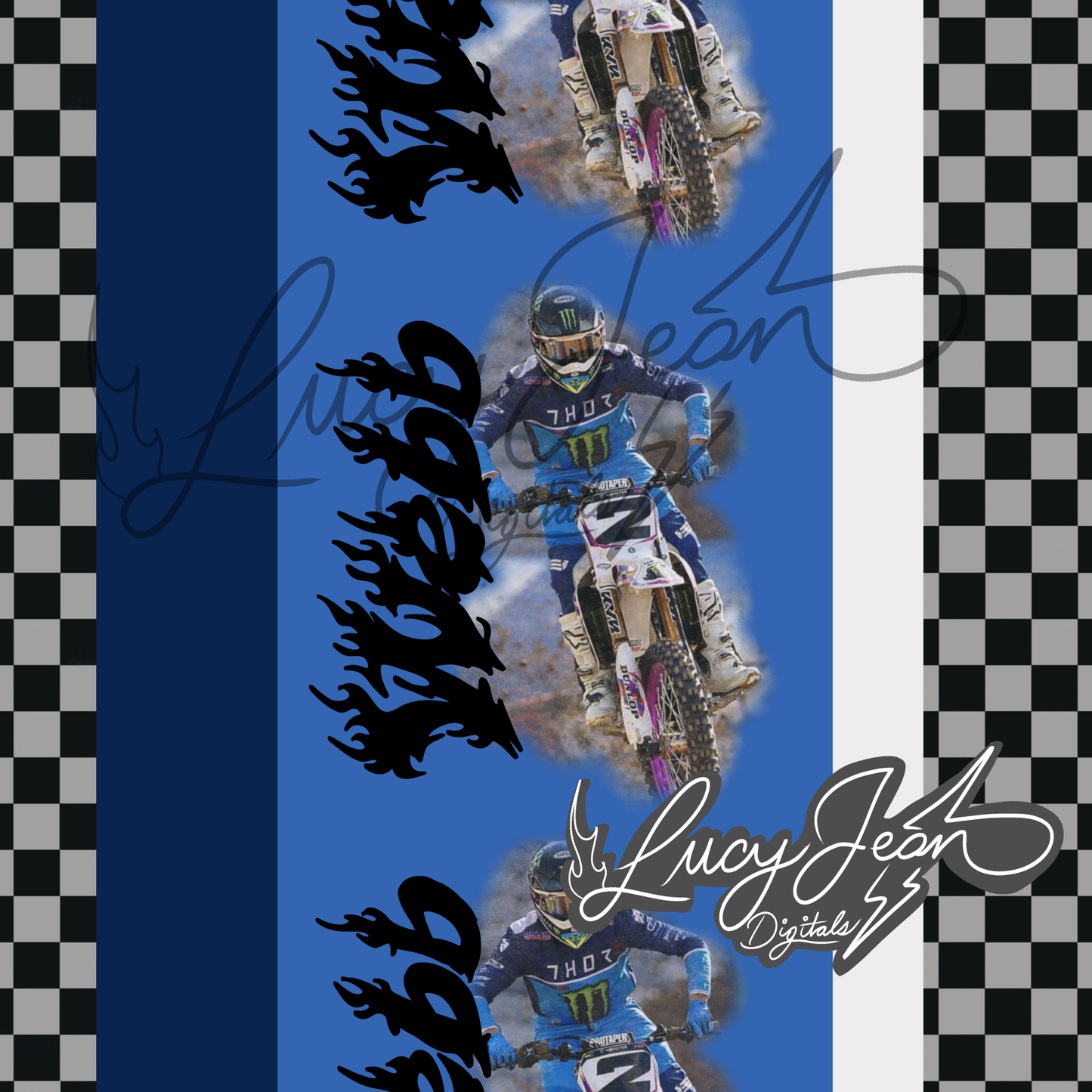 #2 dirt bike rider Seamless file- 2026