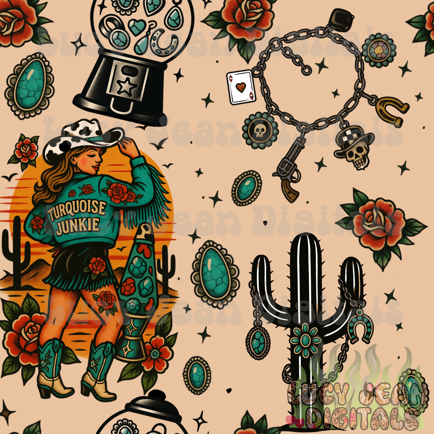 Turquoise Junkie Seamless File