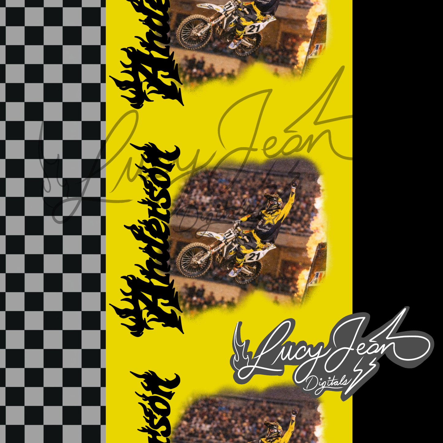 #21 dirt bike rider Seamless file- 2026