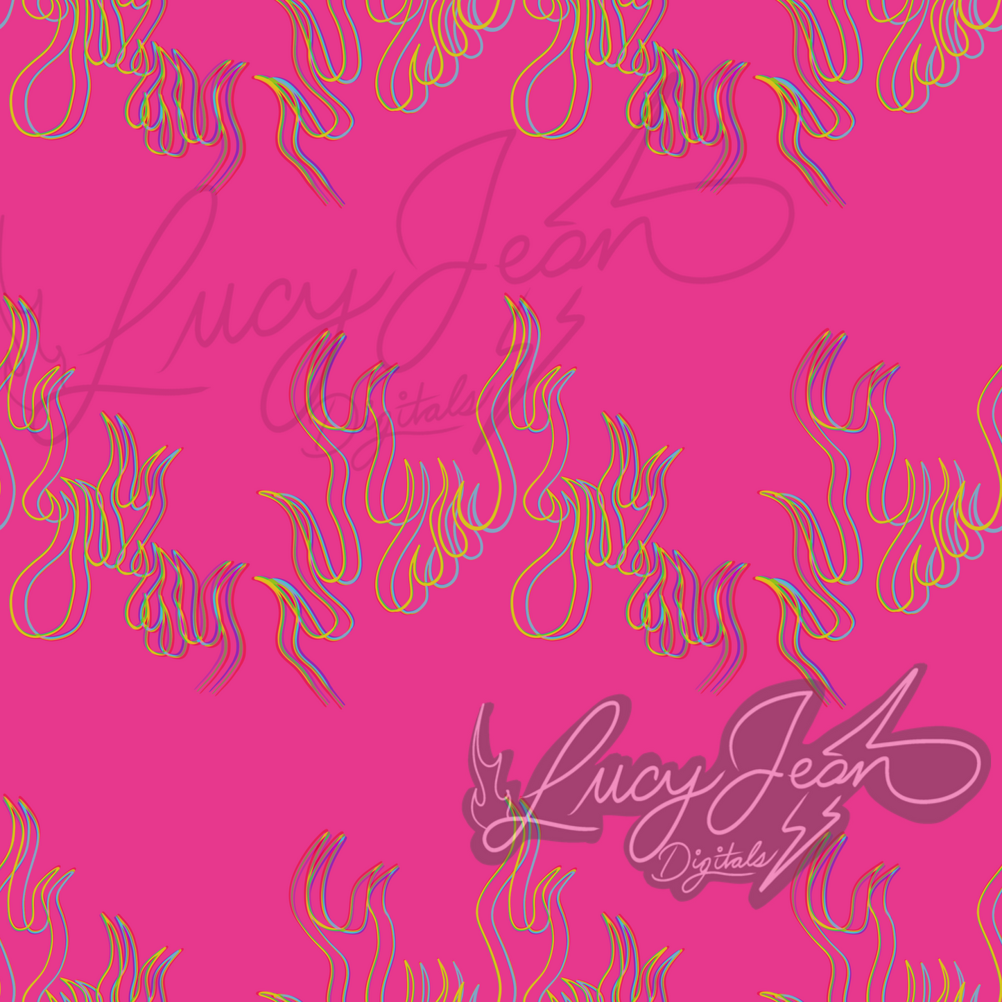 Hot pink trippy flames Seamless File- 2026