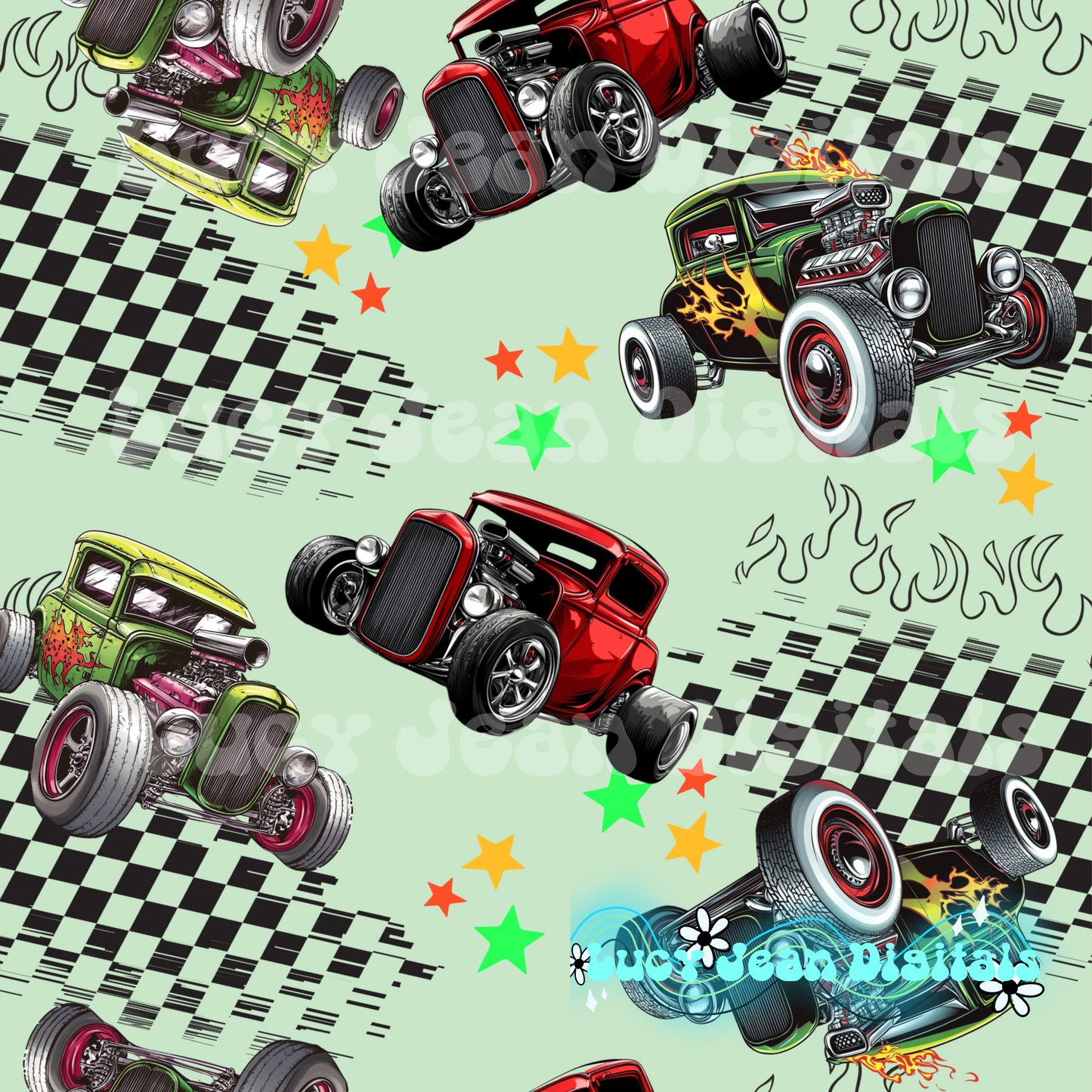 Green Hot Rod Seamless File