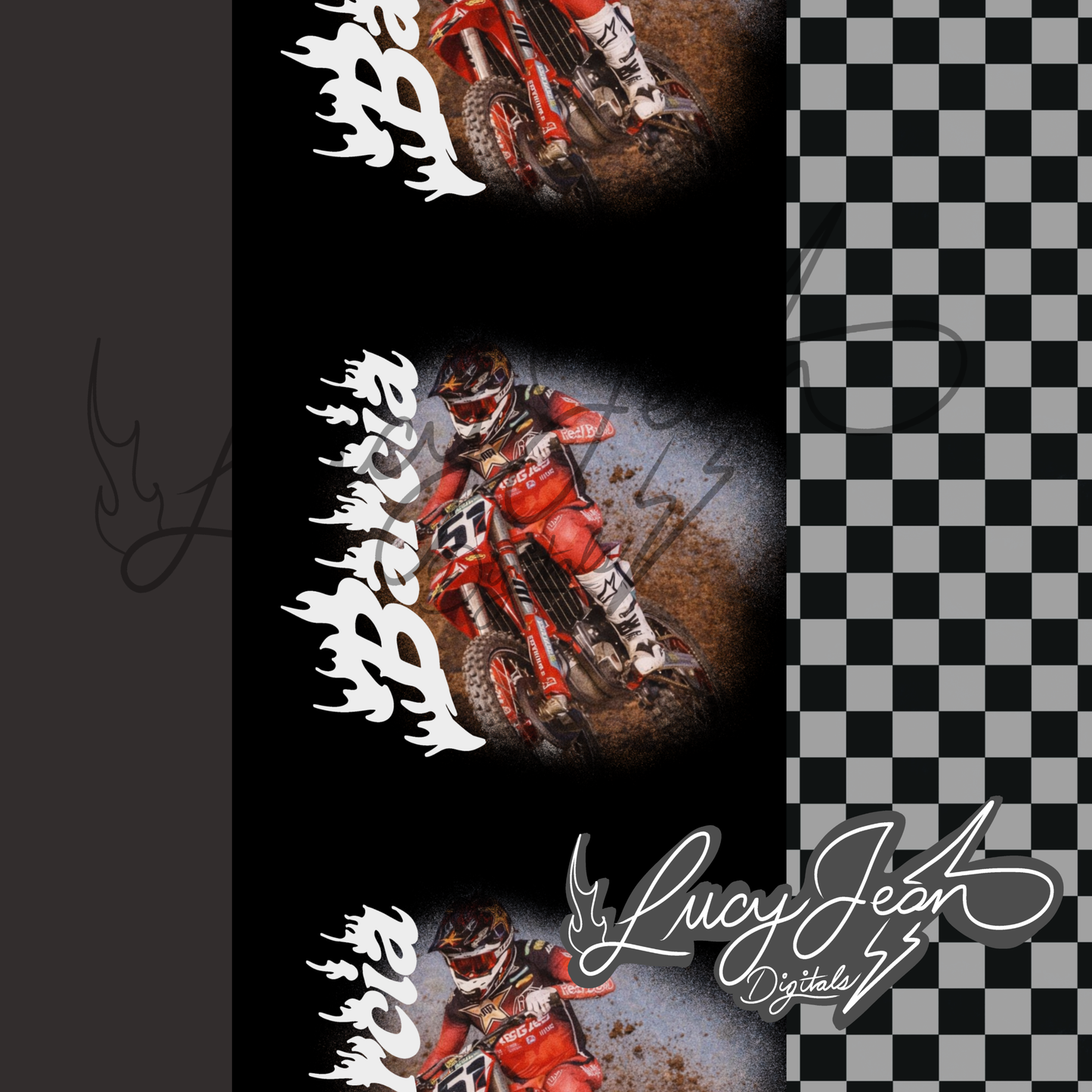 #51 dirt bike rider Seamless file- 2026