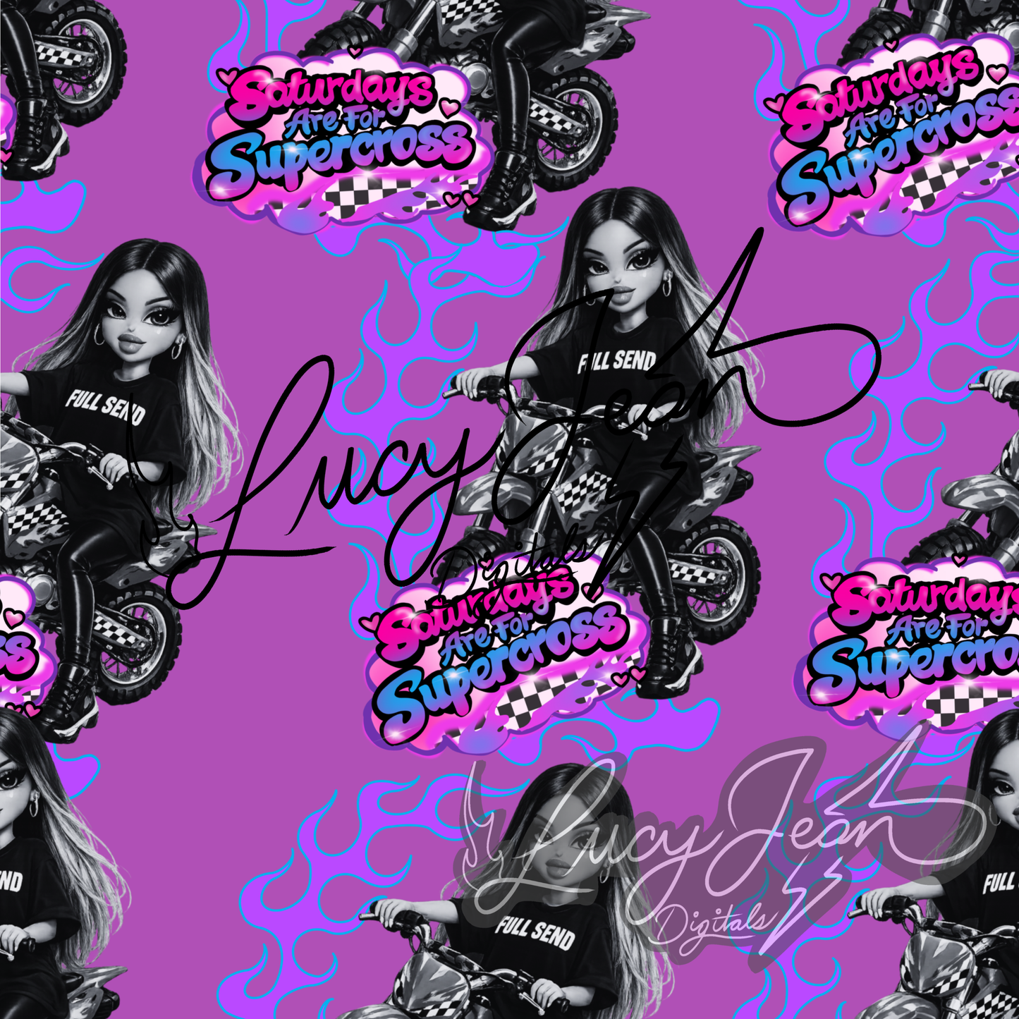 Saturdays are for supercross doll Seamless file- 2026