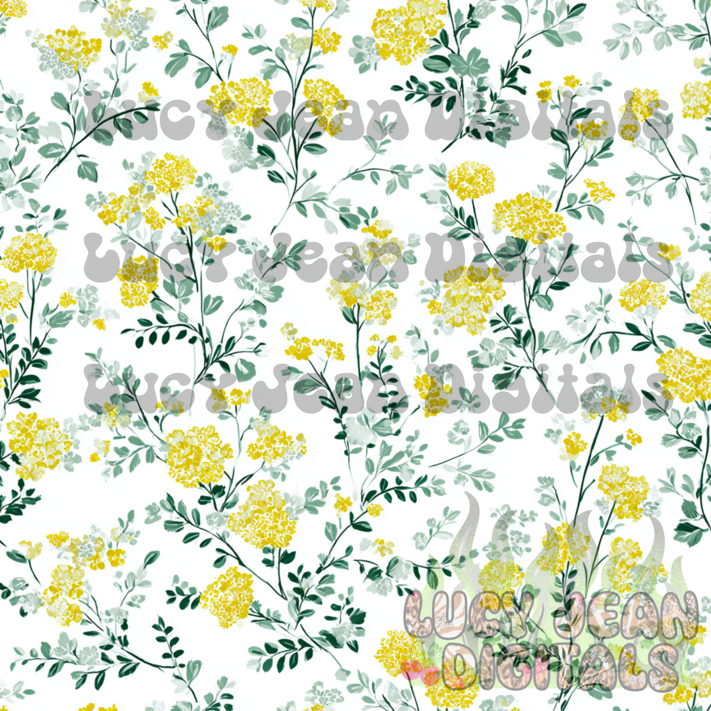 yellow bright floral Seamless File- 2026