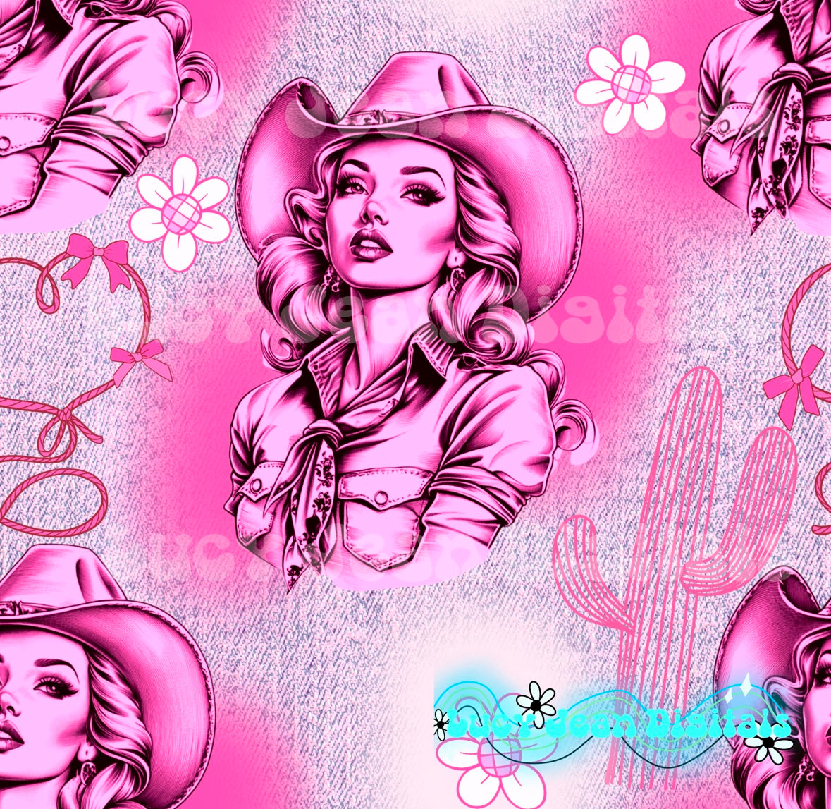 Western pink Denim Seamless File