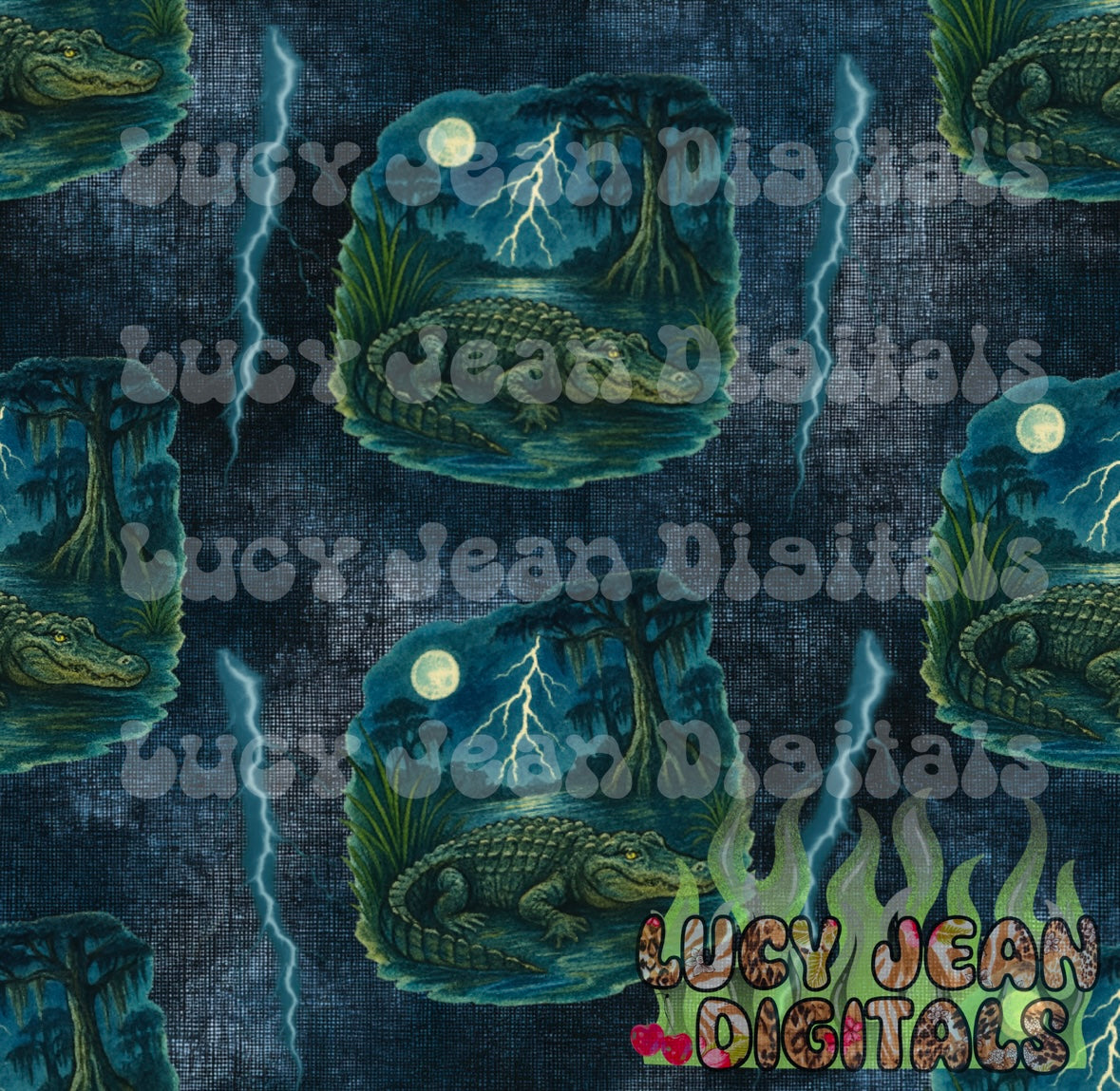 Vintage Alligator Seamless File
