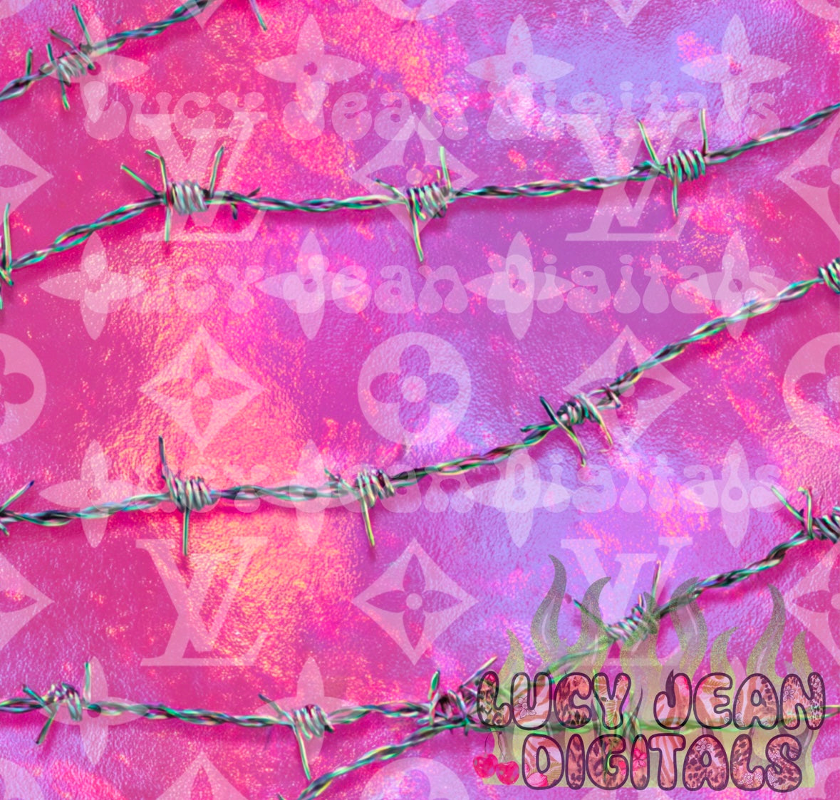 Boujee Holographic Purple/Pink Barbed Seamless File
