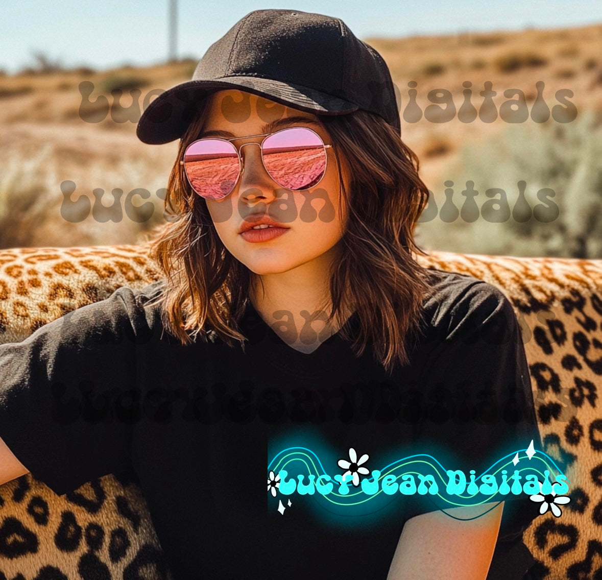 Brown wavy hair girl modeled Mock up