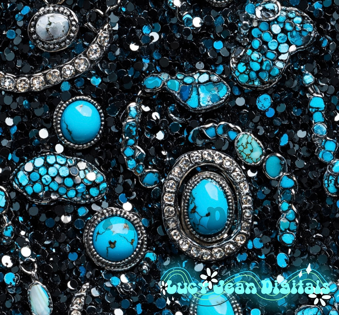 Sequin Turquoise western Seamless File