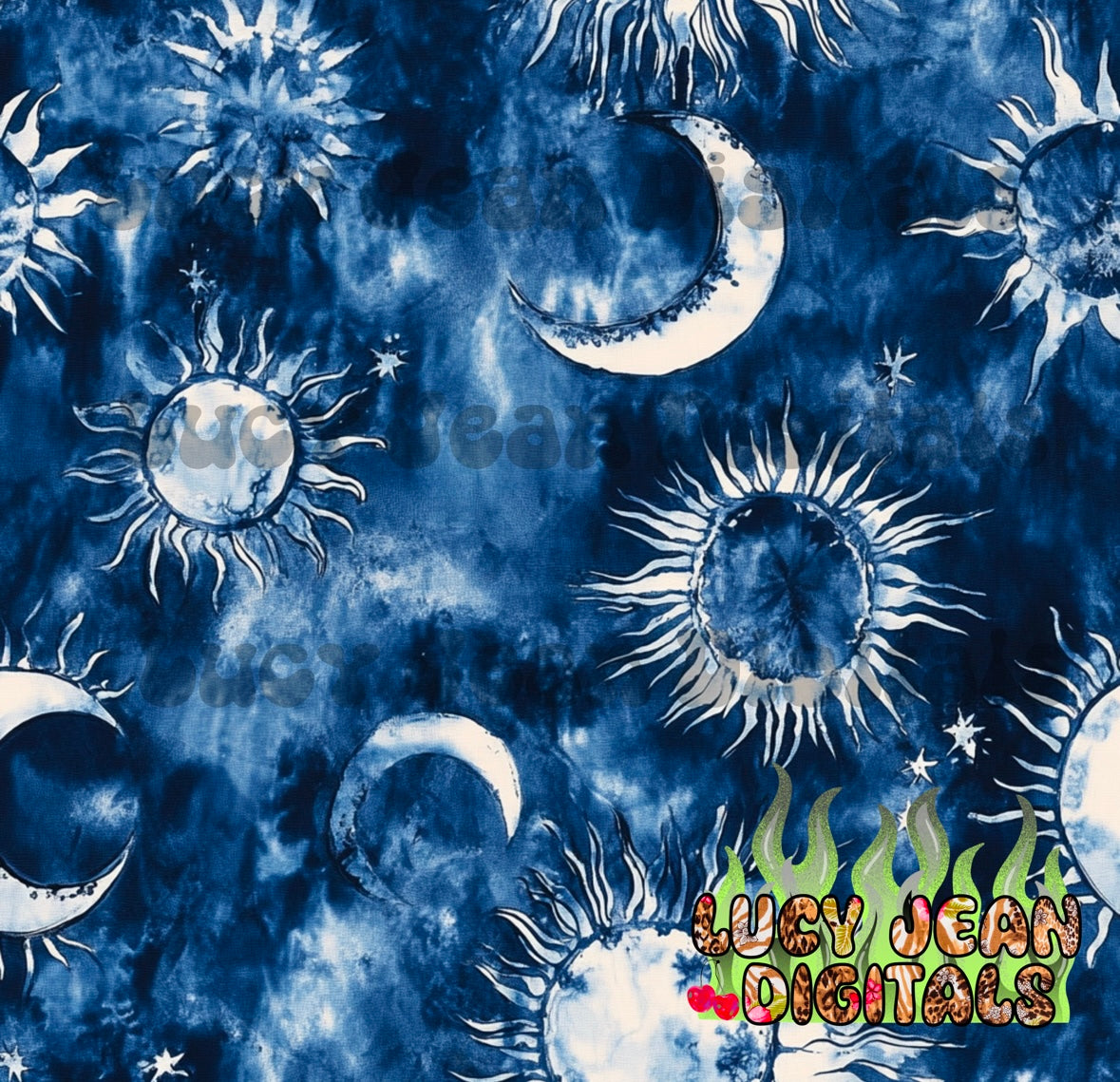 Navy celestial tie dye Seamless File