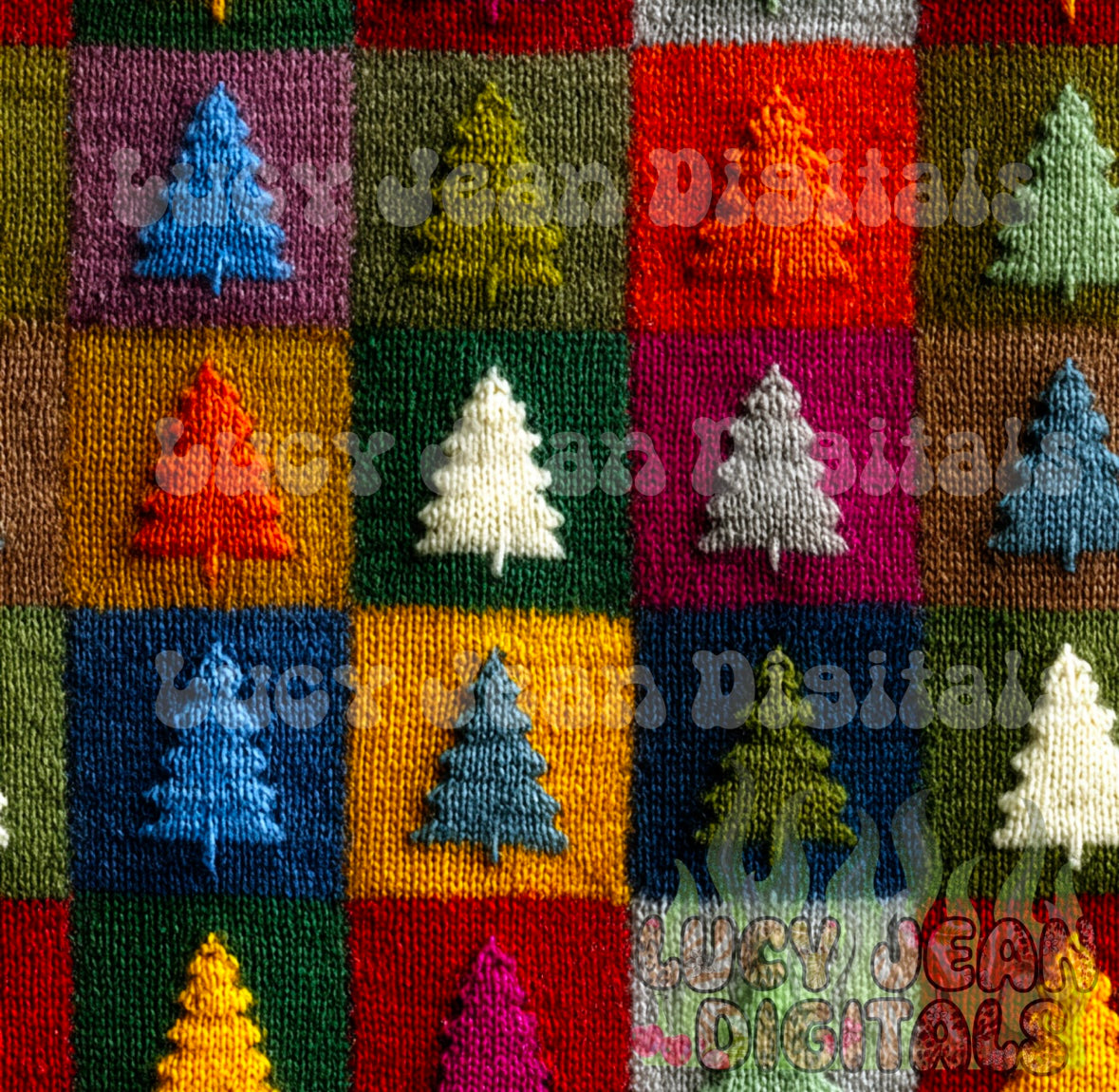 Quilted Yarn Christmas Tree Seamless File