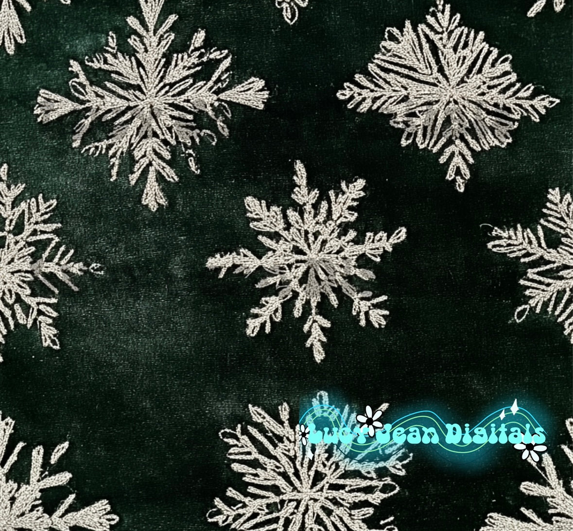 Silver snowflake embroidery seamless file