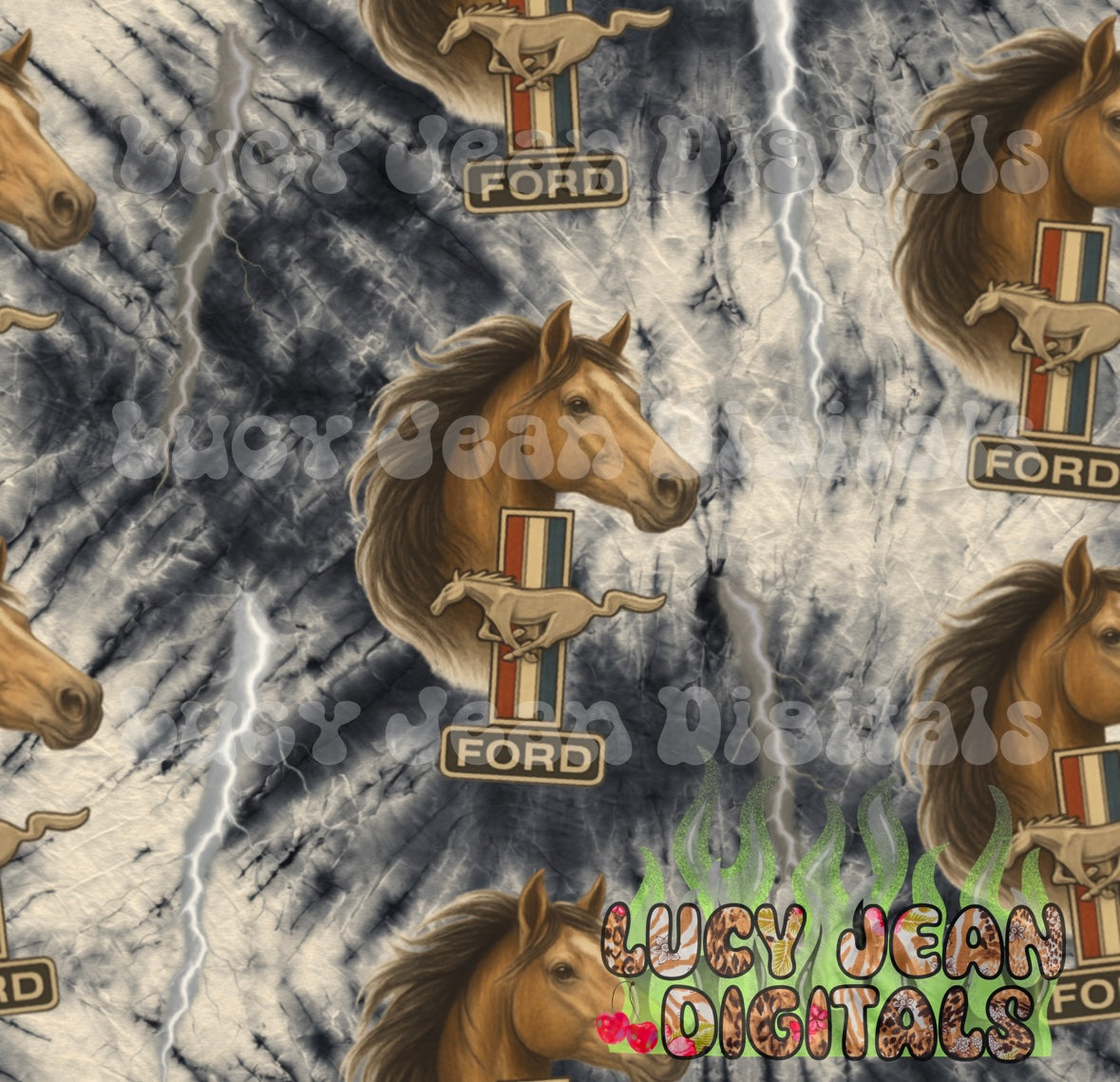Vintage horse car Seamless File
