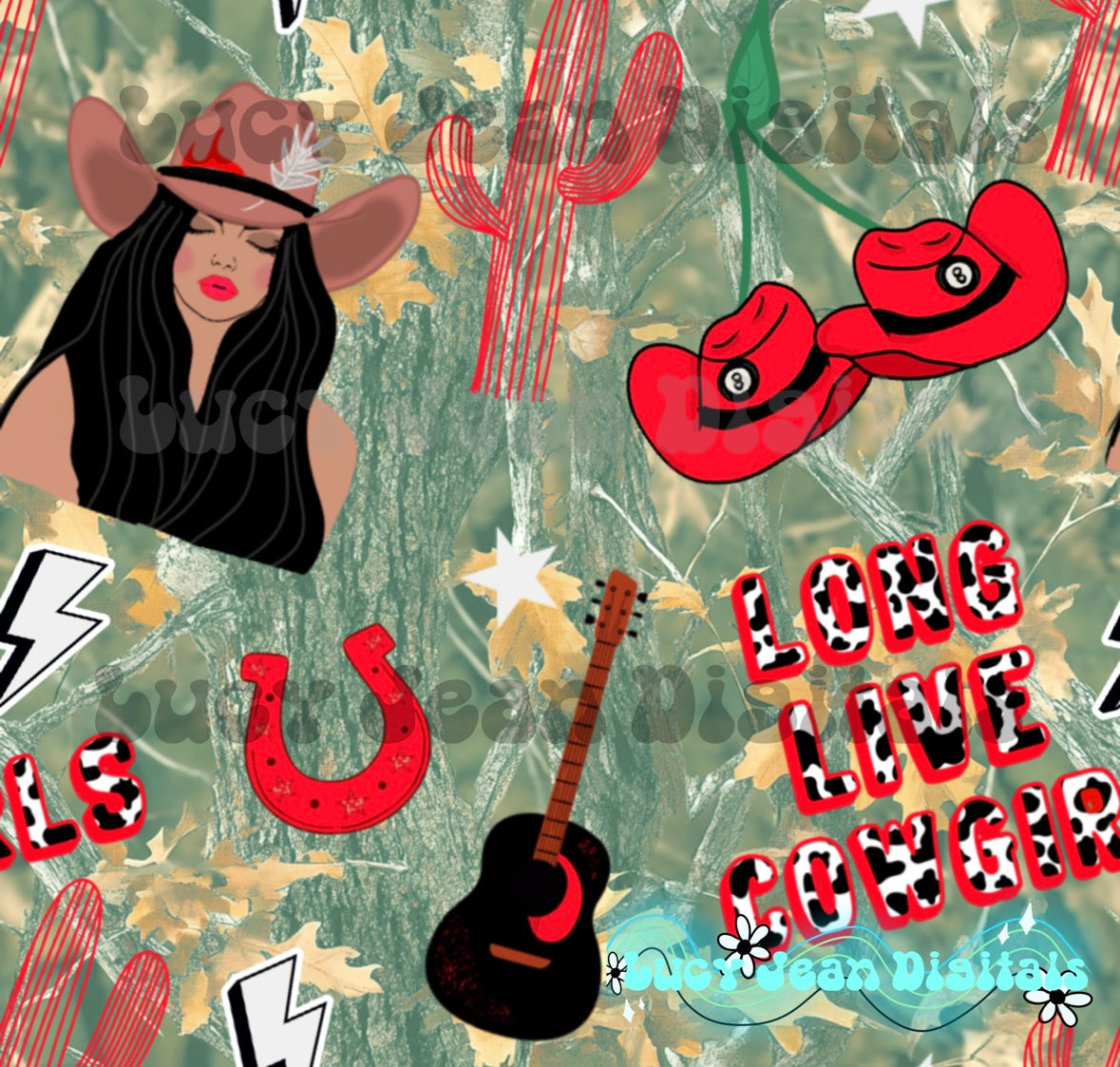 Long live cowgirls Camo Seamless File