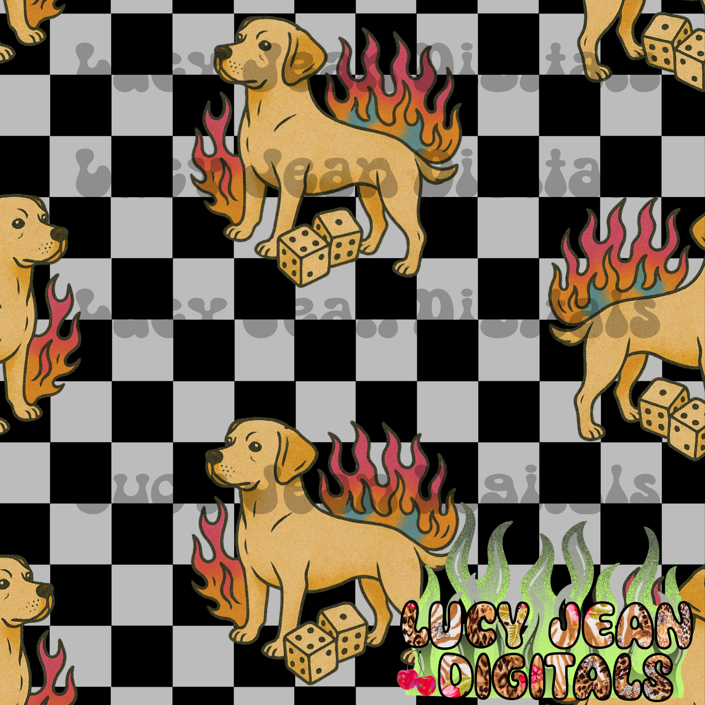 Yellow lab Checkered Seamless File