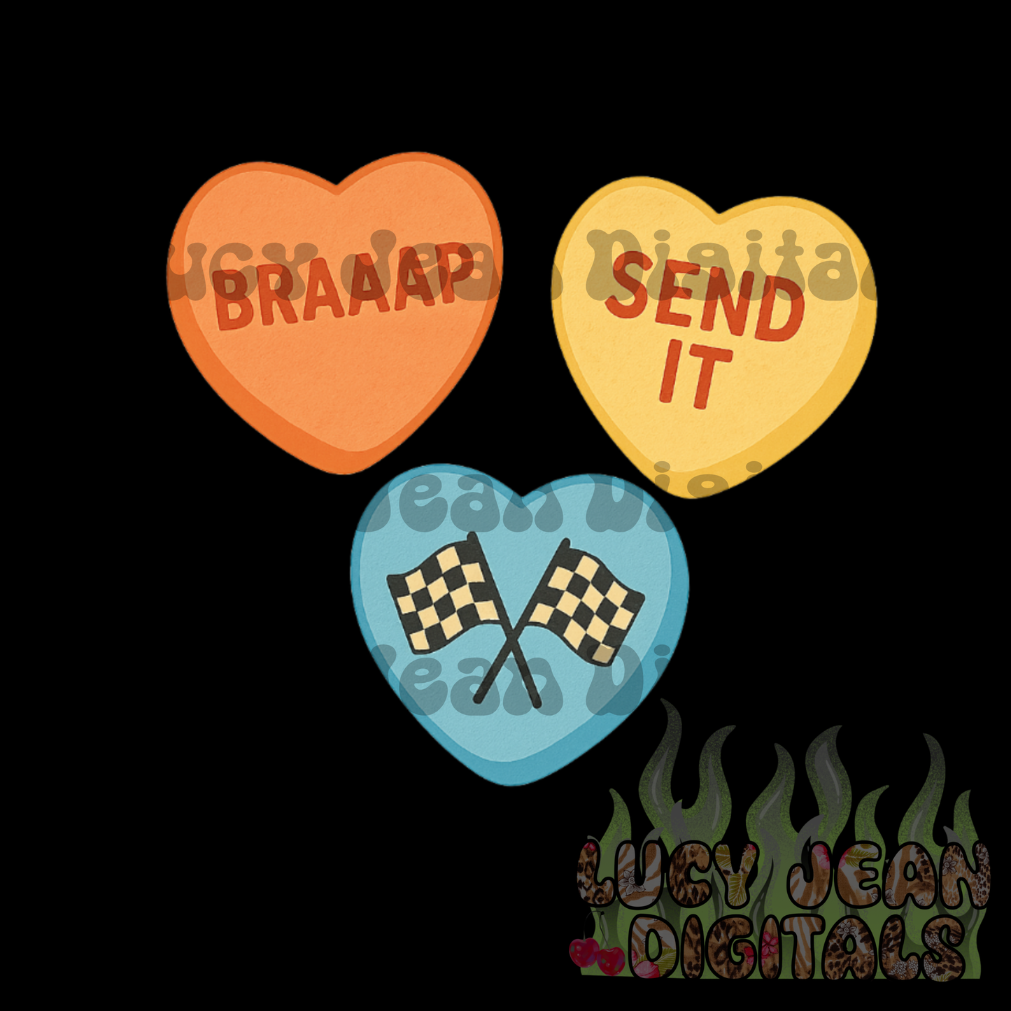 Boy Moto Valentine’s Day Hearts PNG