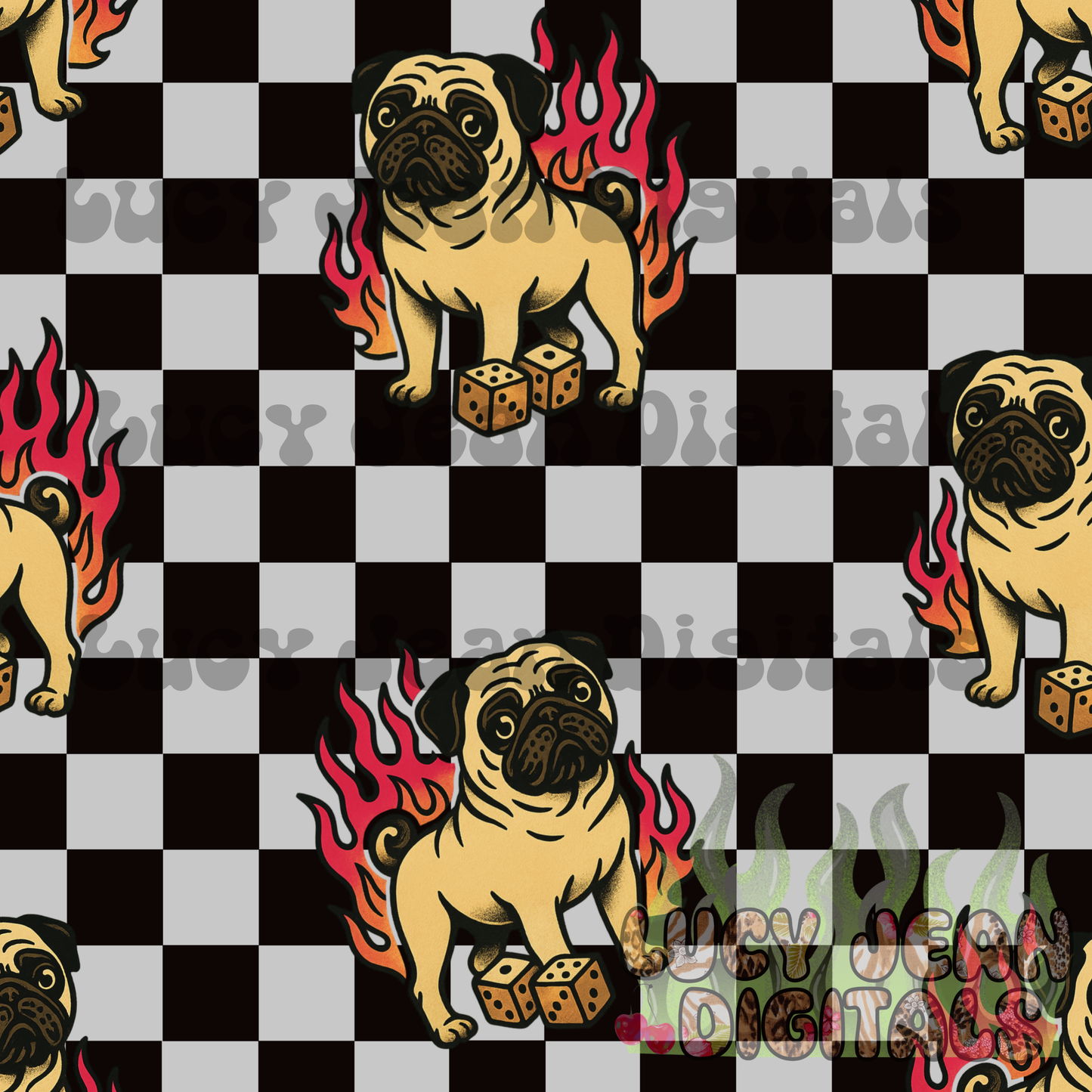 Pug Dog Seamless File