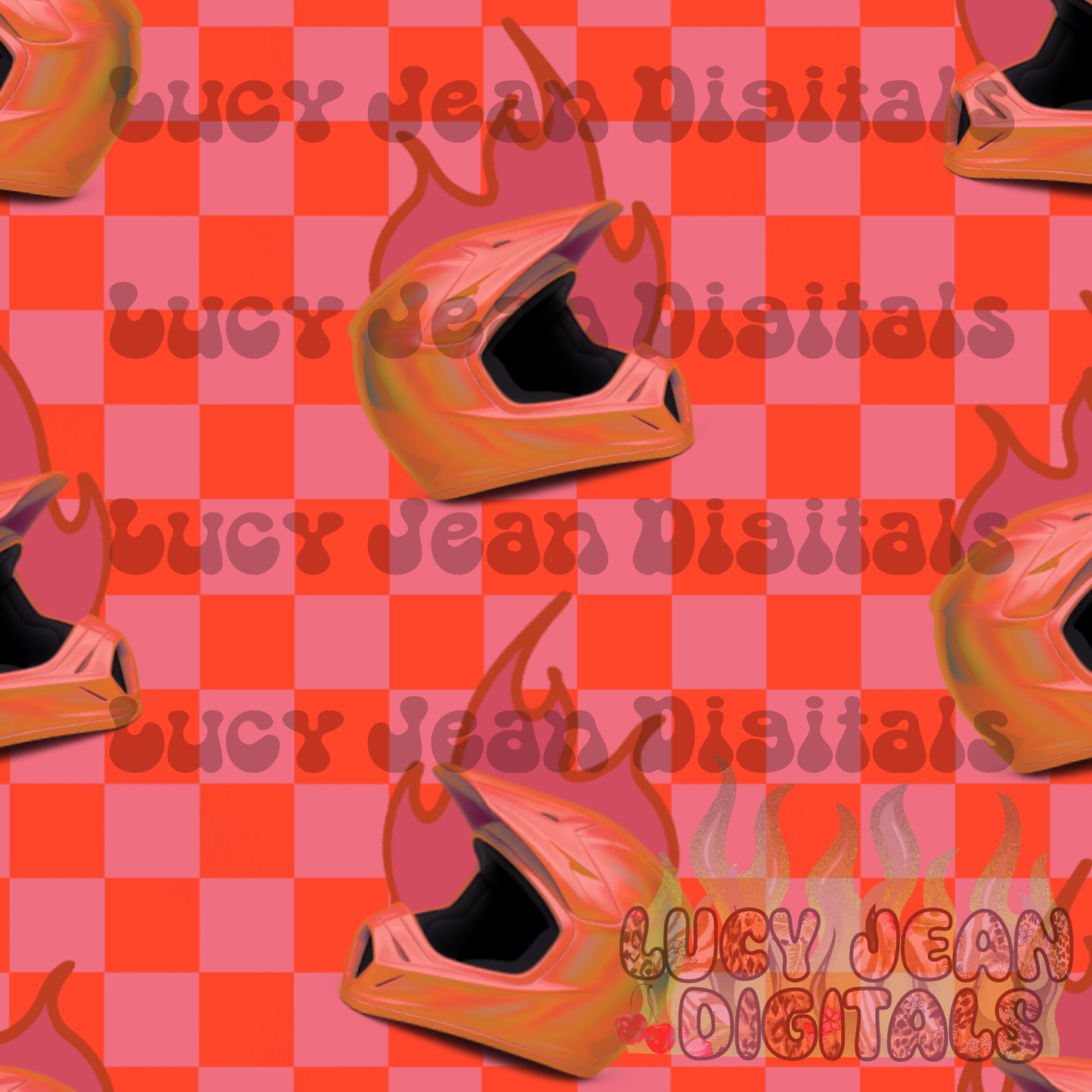Orange holographic dirtbike helmet Seamless File