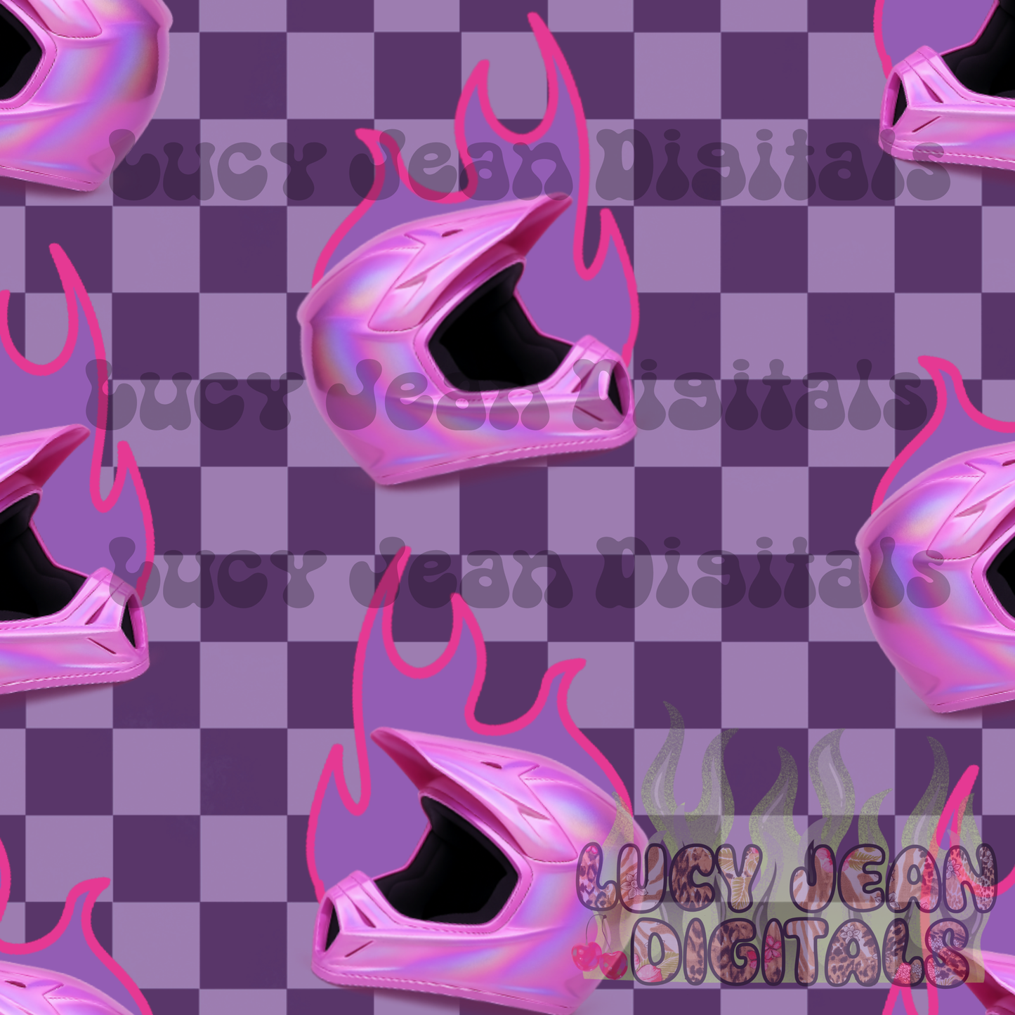 purple holographic dirtbike helmet Seamless File