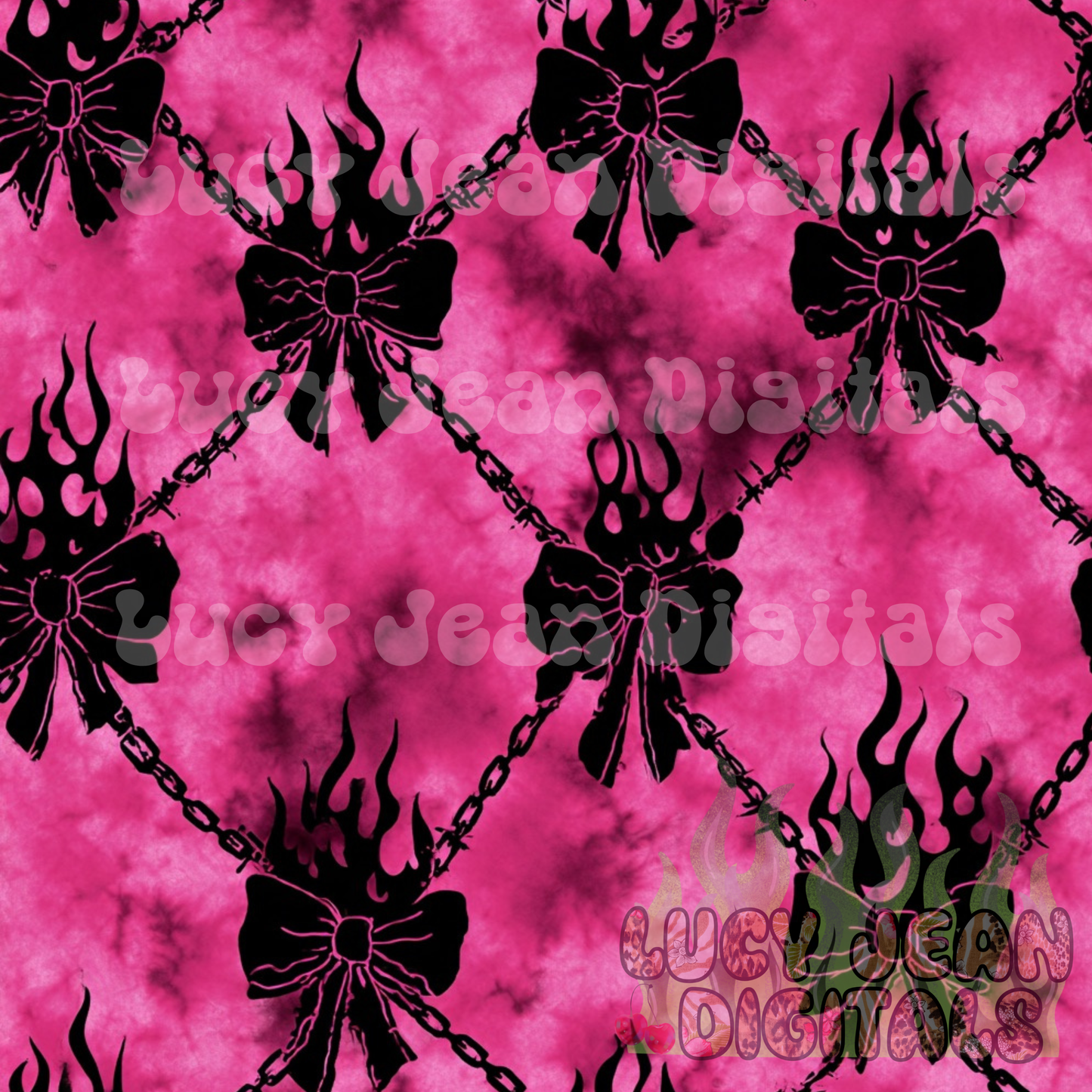 Hot Pink Flame Bows Seamless File