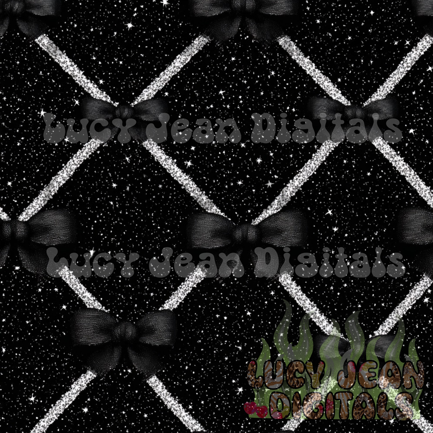 Black/silver glitter bows Seamless File