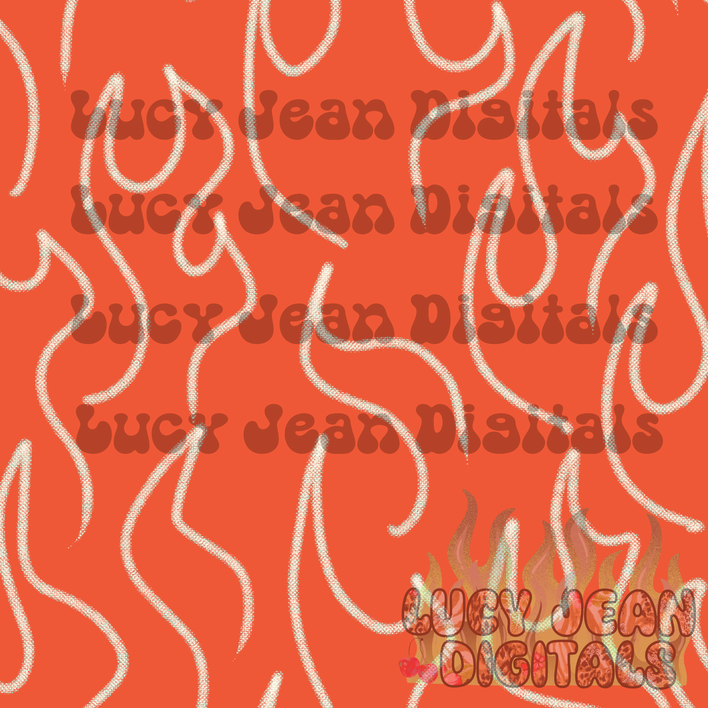 Orange simple flames Seamless File