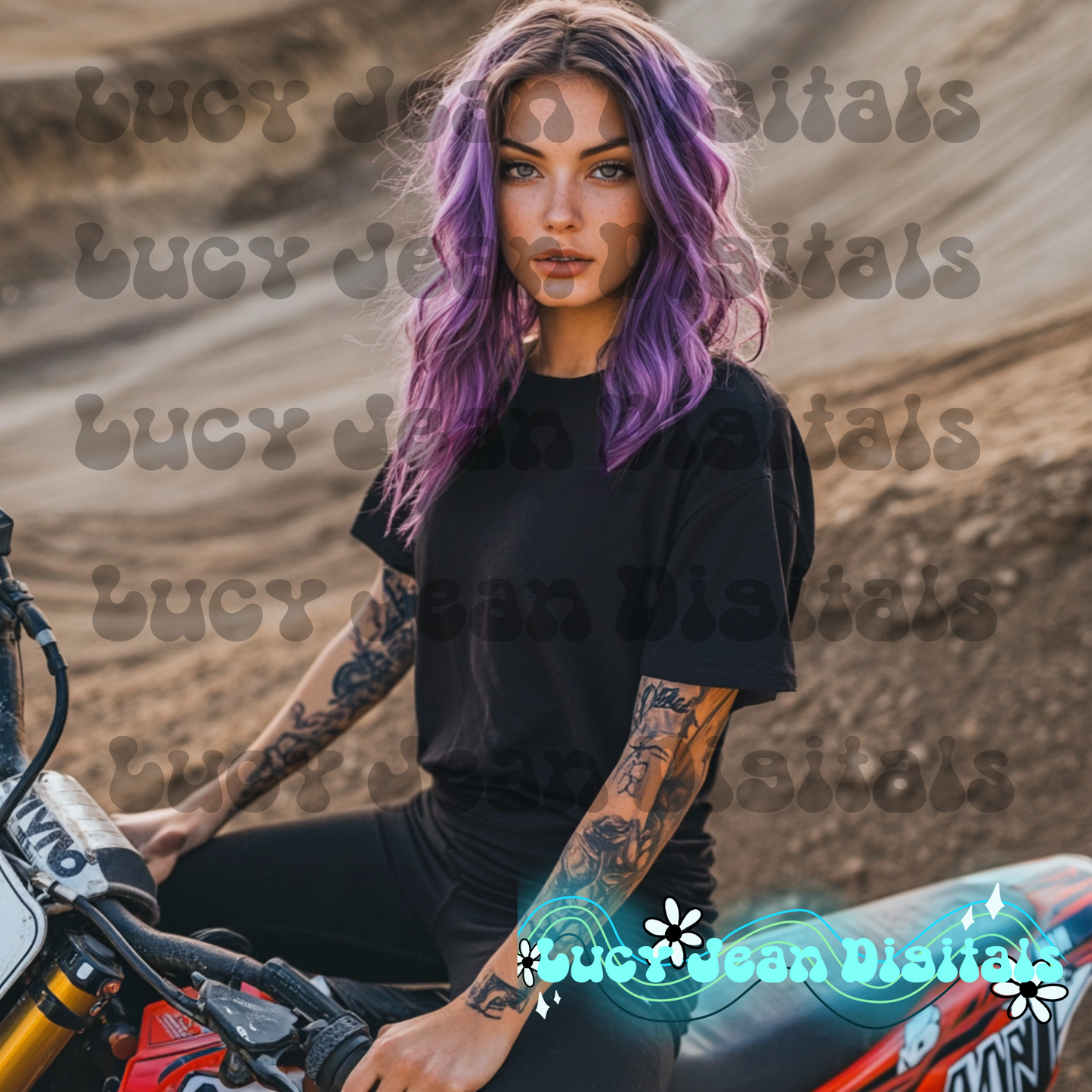 Purple moto modeled Mock up