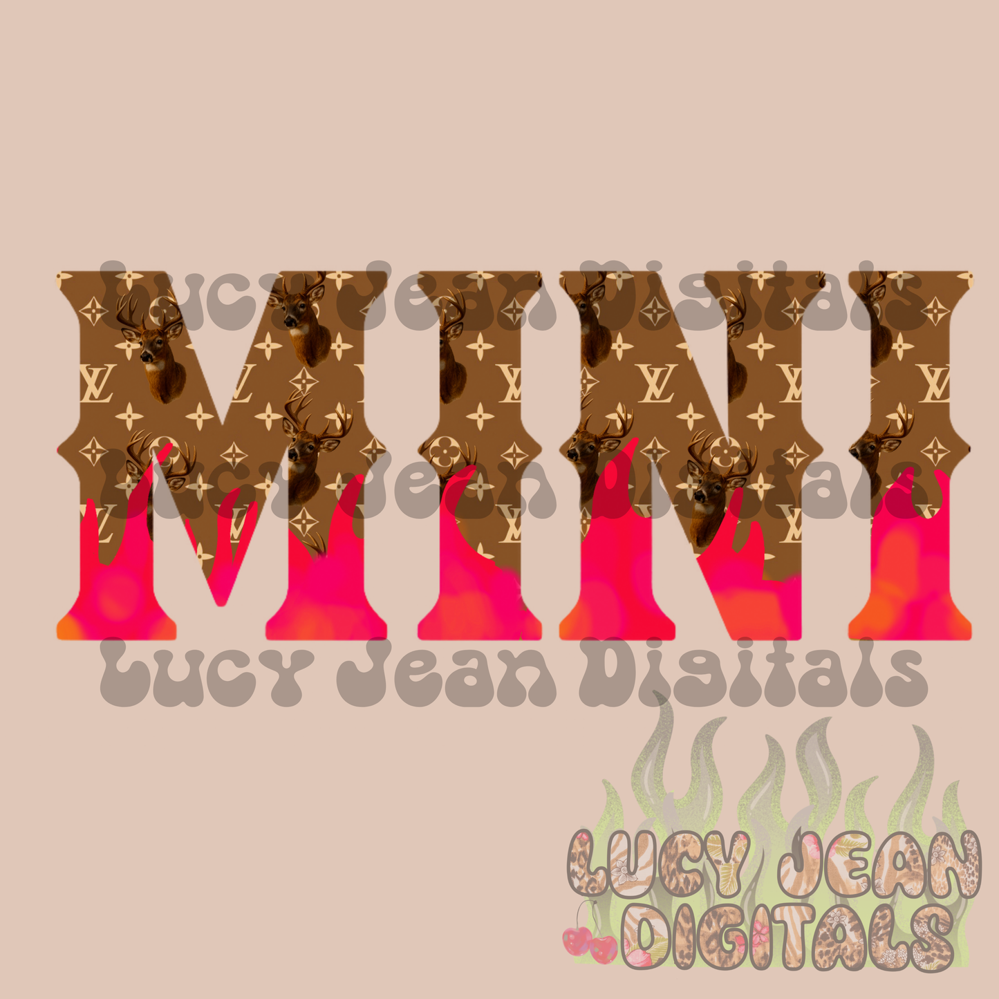 Boujee Deer MAMA + MINI PNG bundle (2 PNGS)