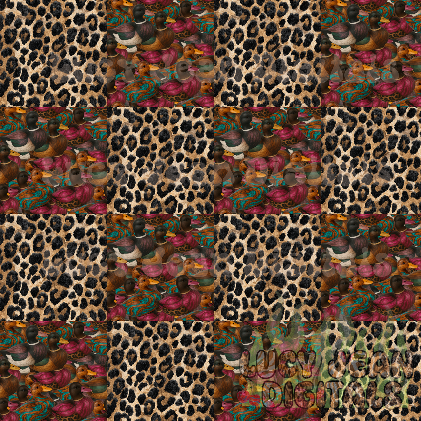 Leopard checkered Wooden Mallards Seamless File