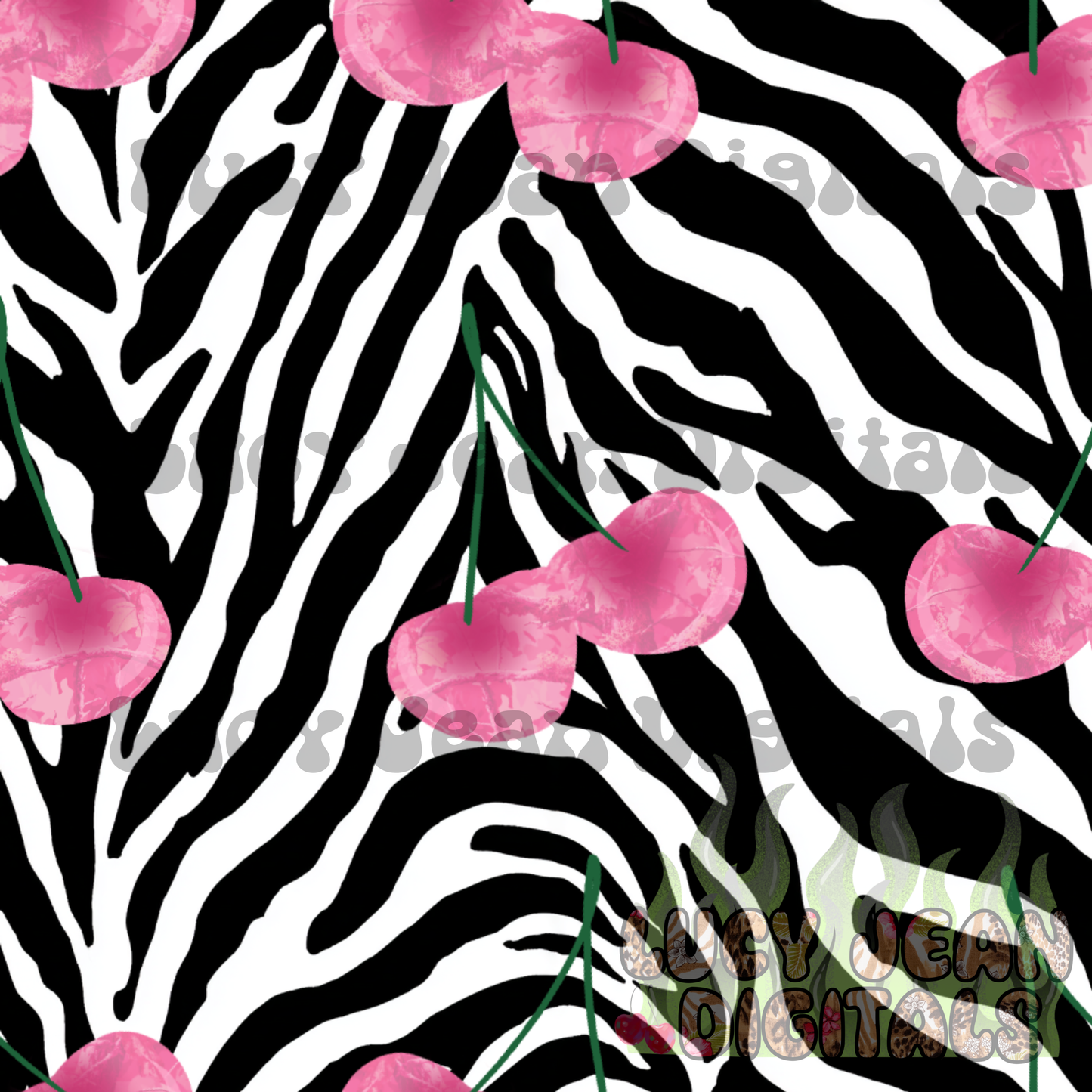 Zebra Camo cherries Seamless File