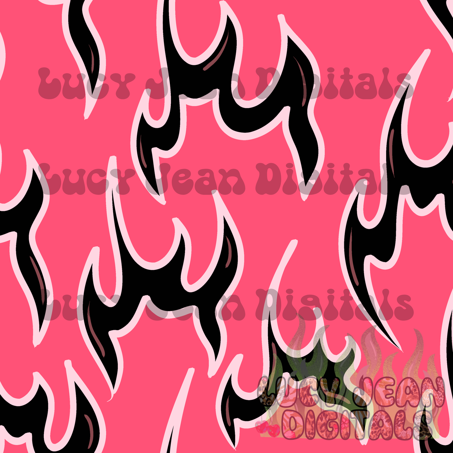 Pink Black Flames Seamless File