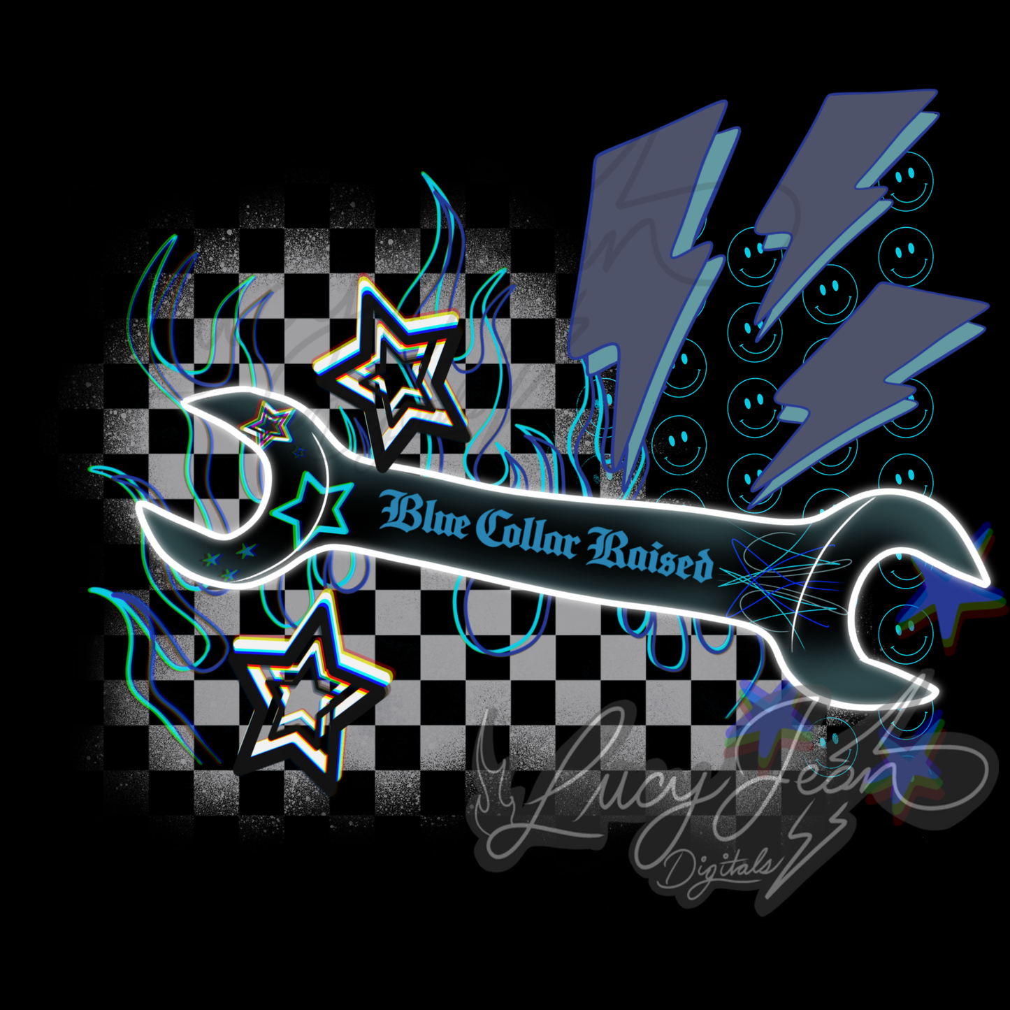 Blue Collar Raised Wrenches PNG- 2026