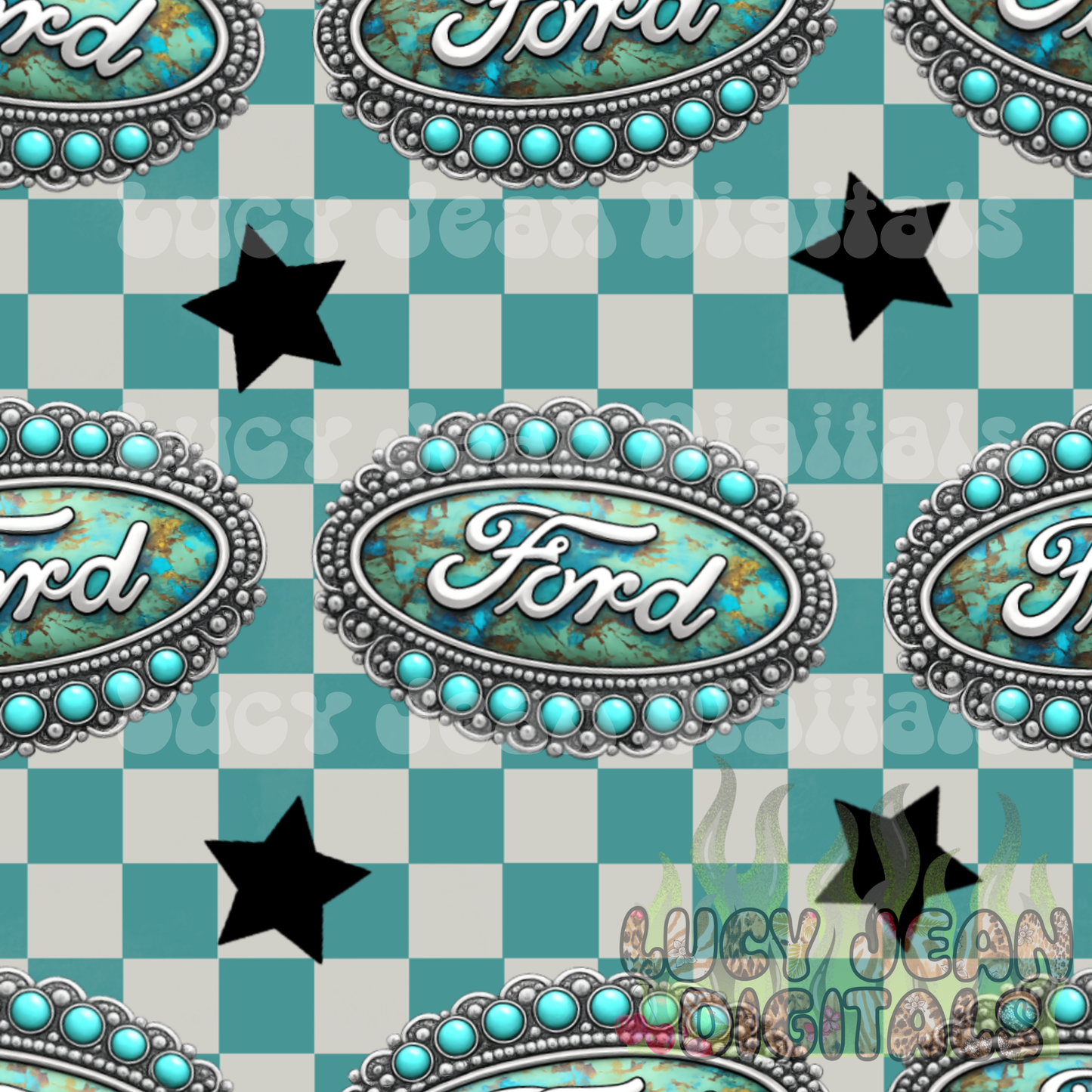 Western Turquoise F truck/car Seamless File