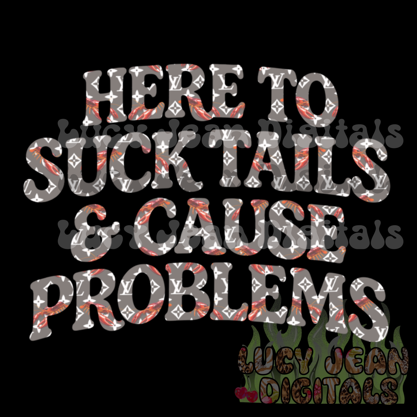 Boujee grey suck tails crawfish PNG