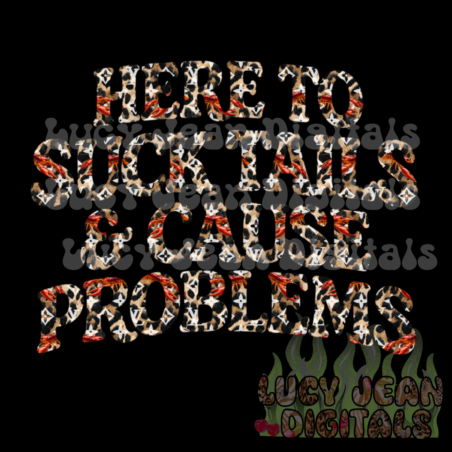 Boujee cheetah suck tails crawfish PNG
