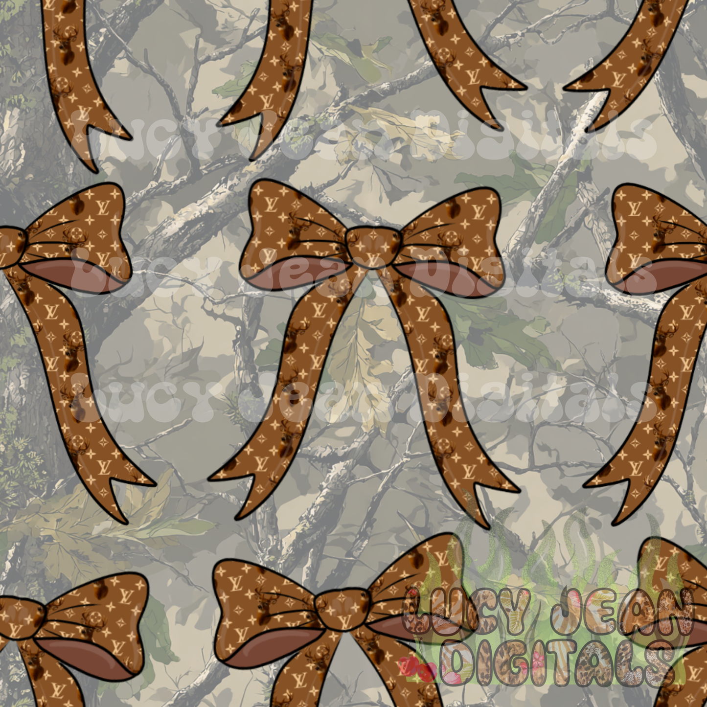 Boujee Deer Camo Bows Seamless File