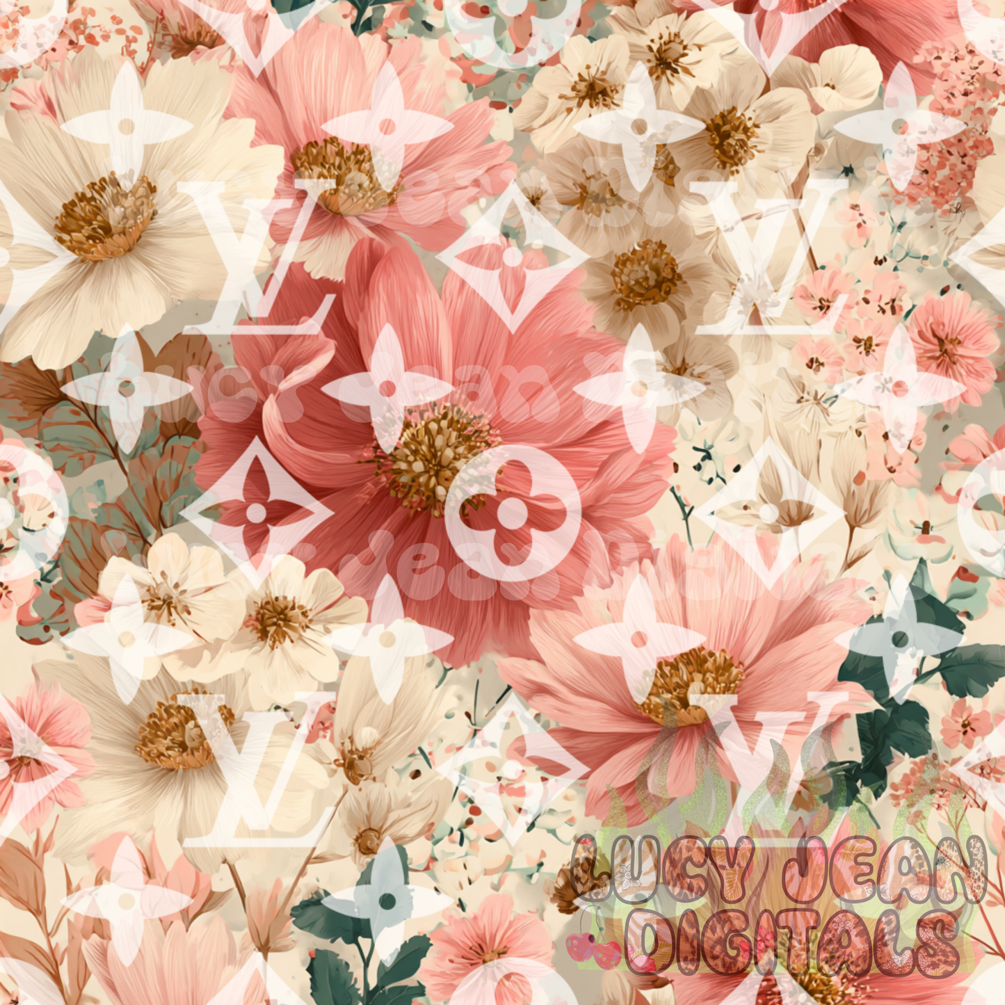Boujee pink vintage floral Seamless File