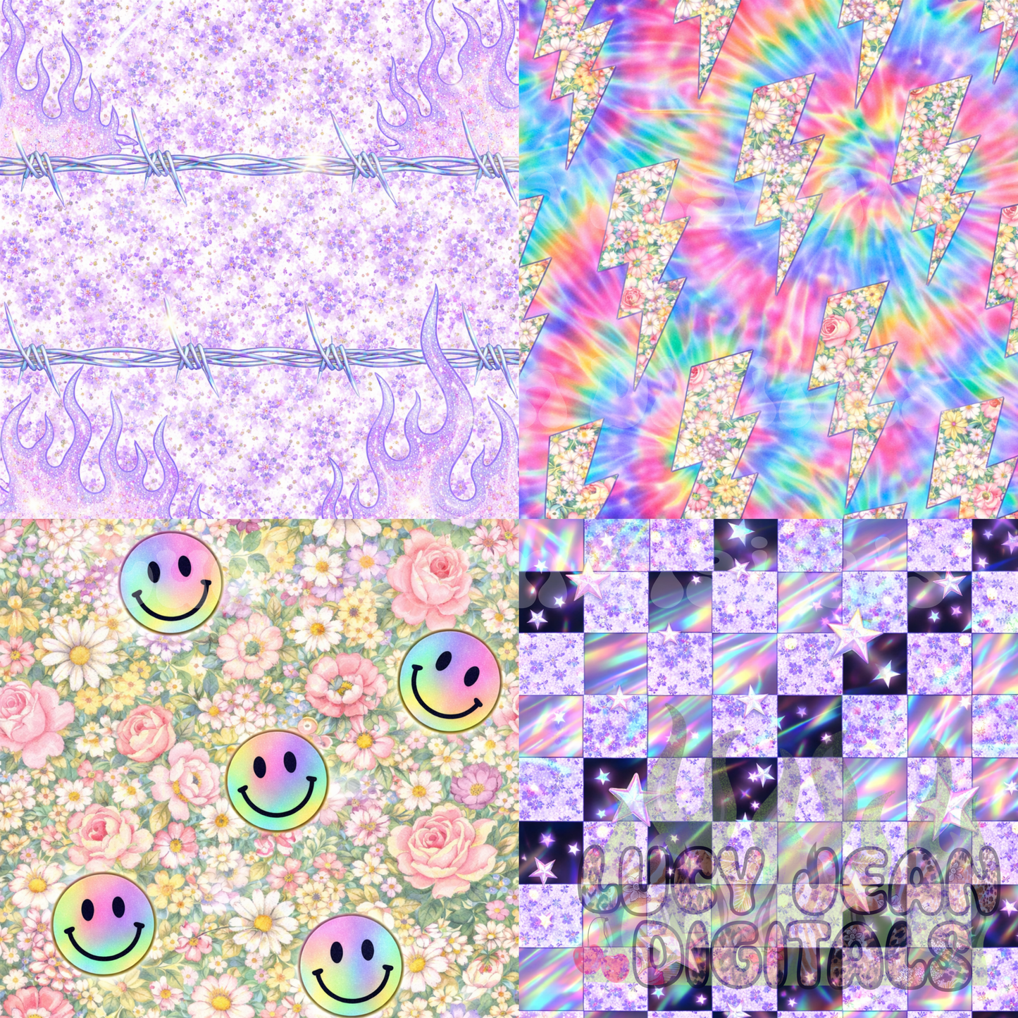 vintage floral / y2k vibes patchwork Seamless File
