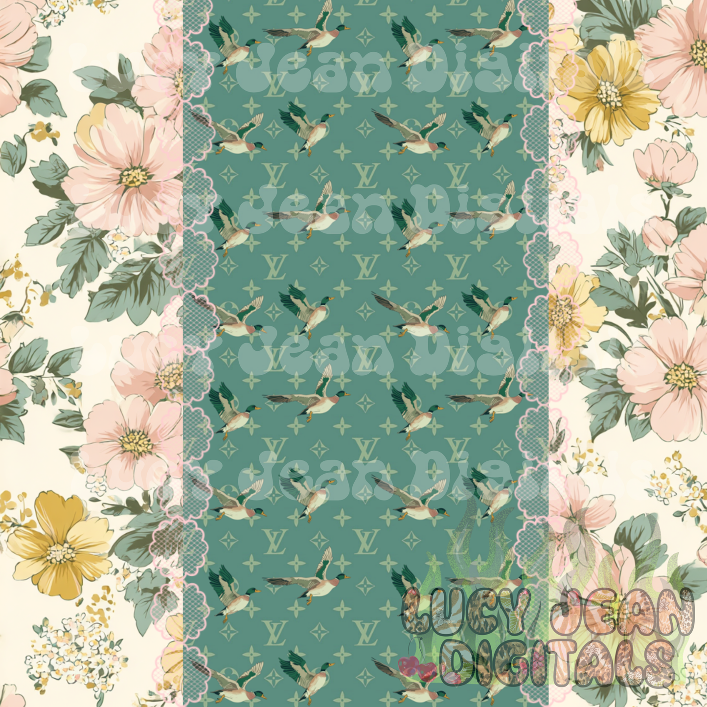 Vintage floral / boujee mallard Seamless File
