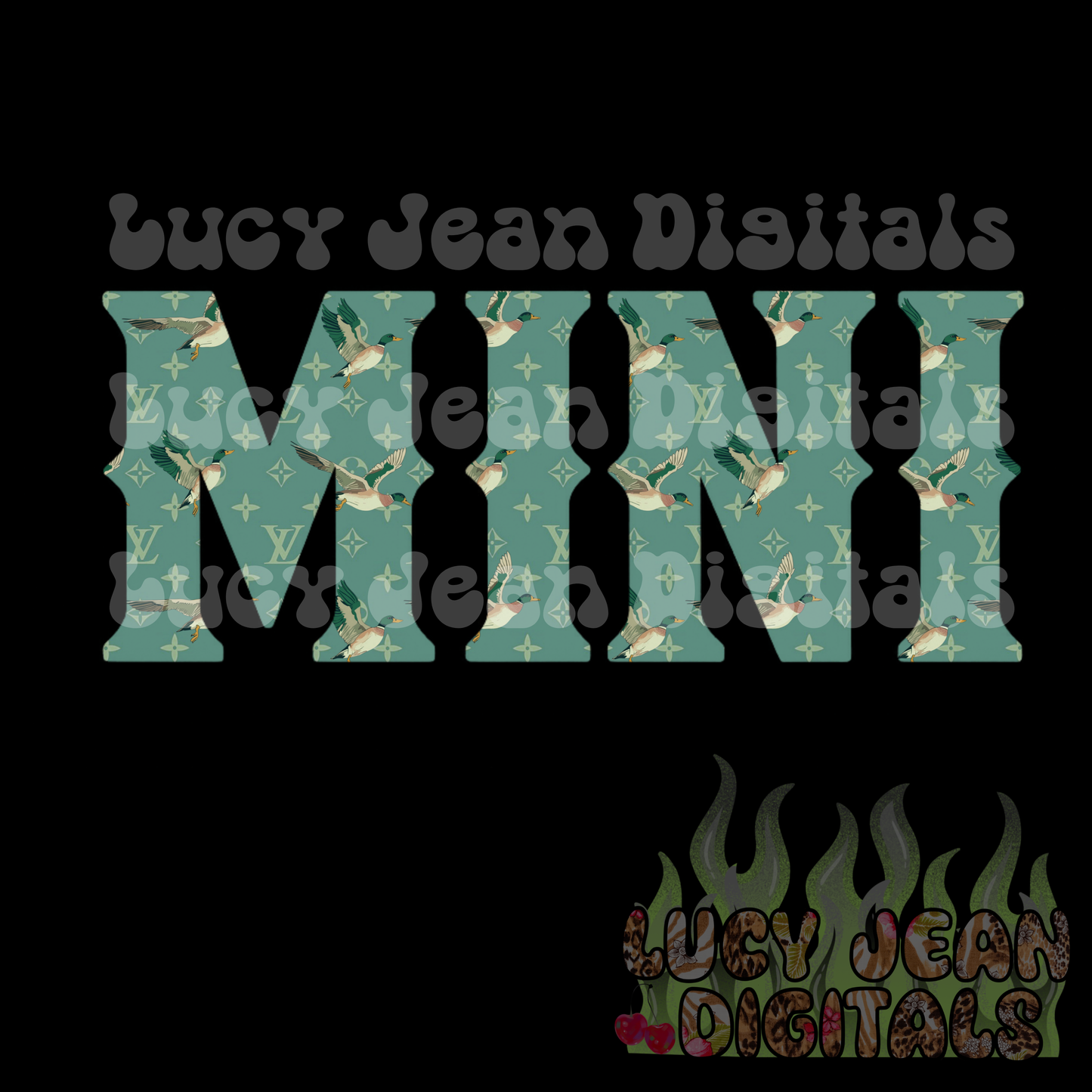 Boujee Mallard MAMA + MINI no flames PNG bundle (2 PNGS)