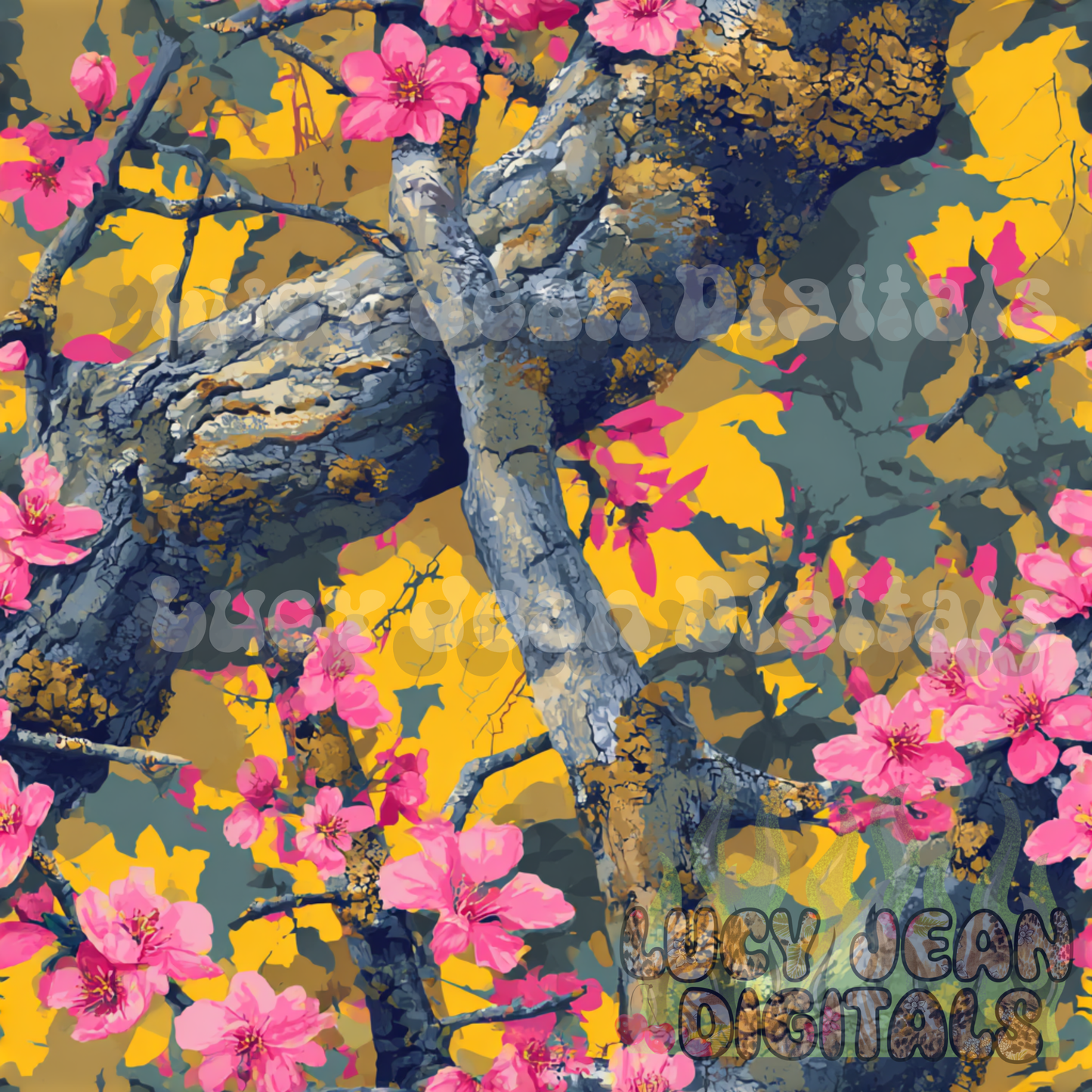 spring blossoms camo Seamless File -2026