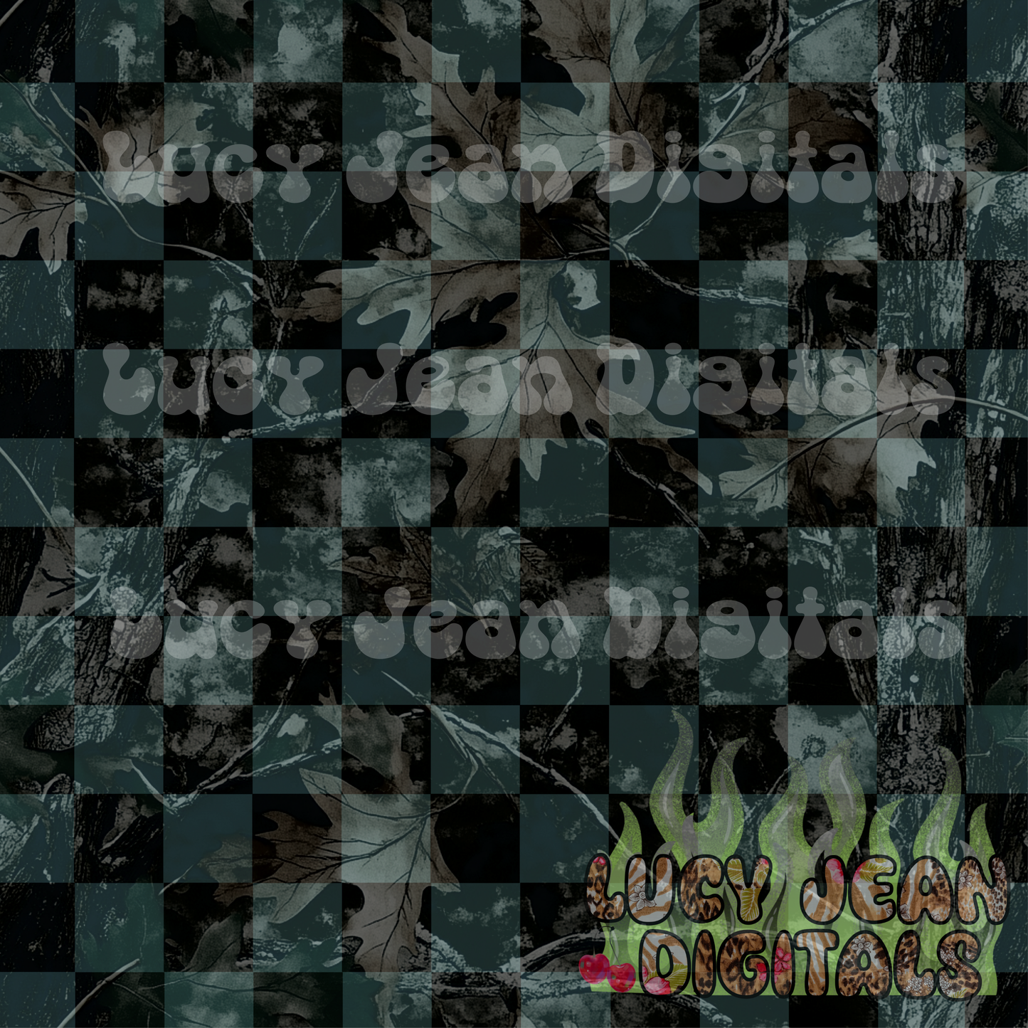 Black Checkered Camo Seamless File