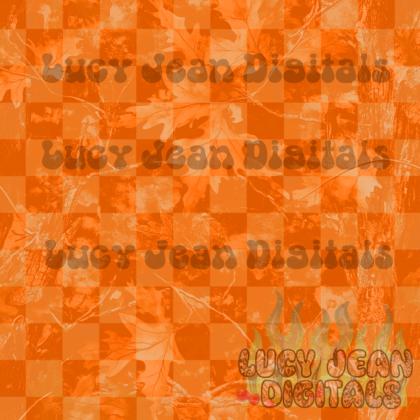 Orange Checkered Camo Seamless File