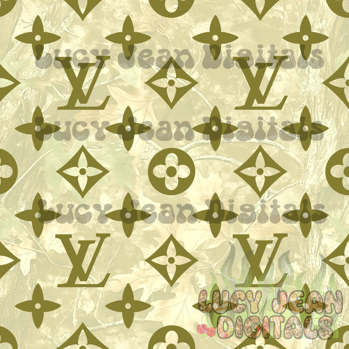 Boujee light Green Camo Seamless File