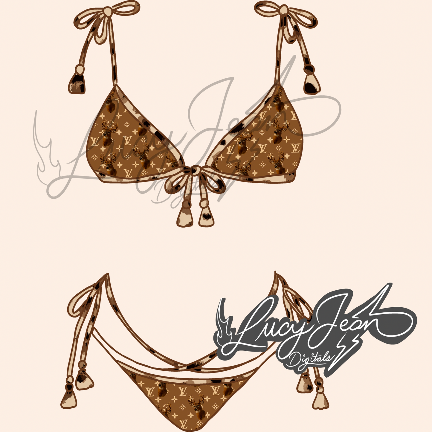 Boujee Deer string bikini PNG- 2026
