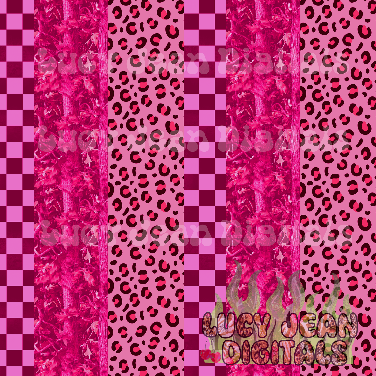 Pink Camo, Checkered, Leopard Seamless File