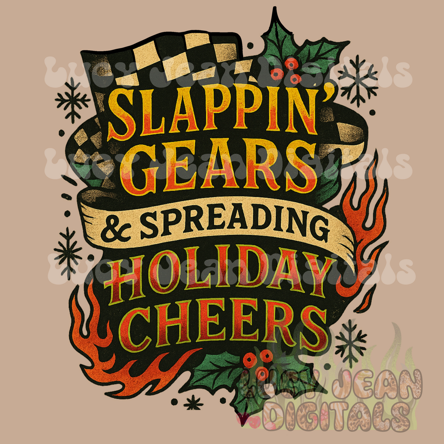 Slappin Gears Truck Christmas PNG