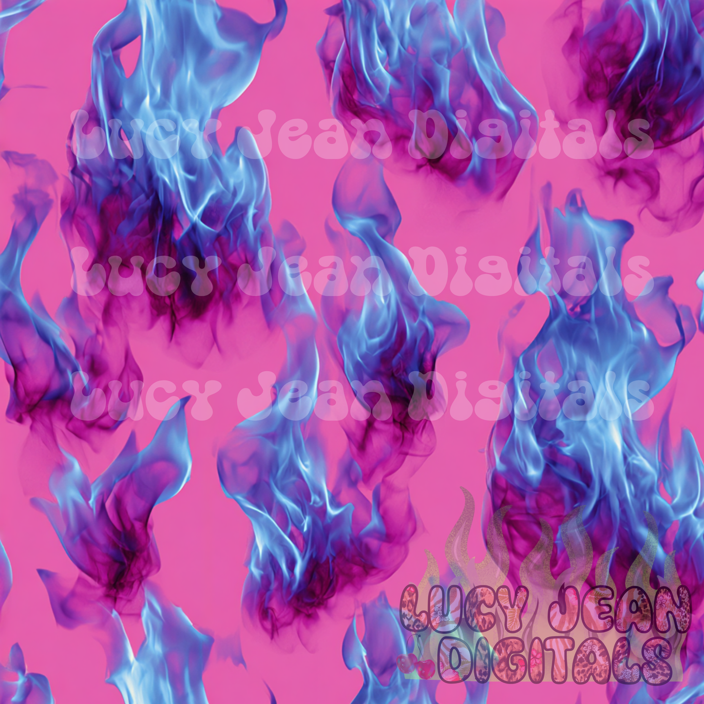 Purple blue flames Seamless File -2026